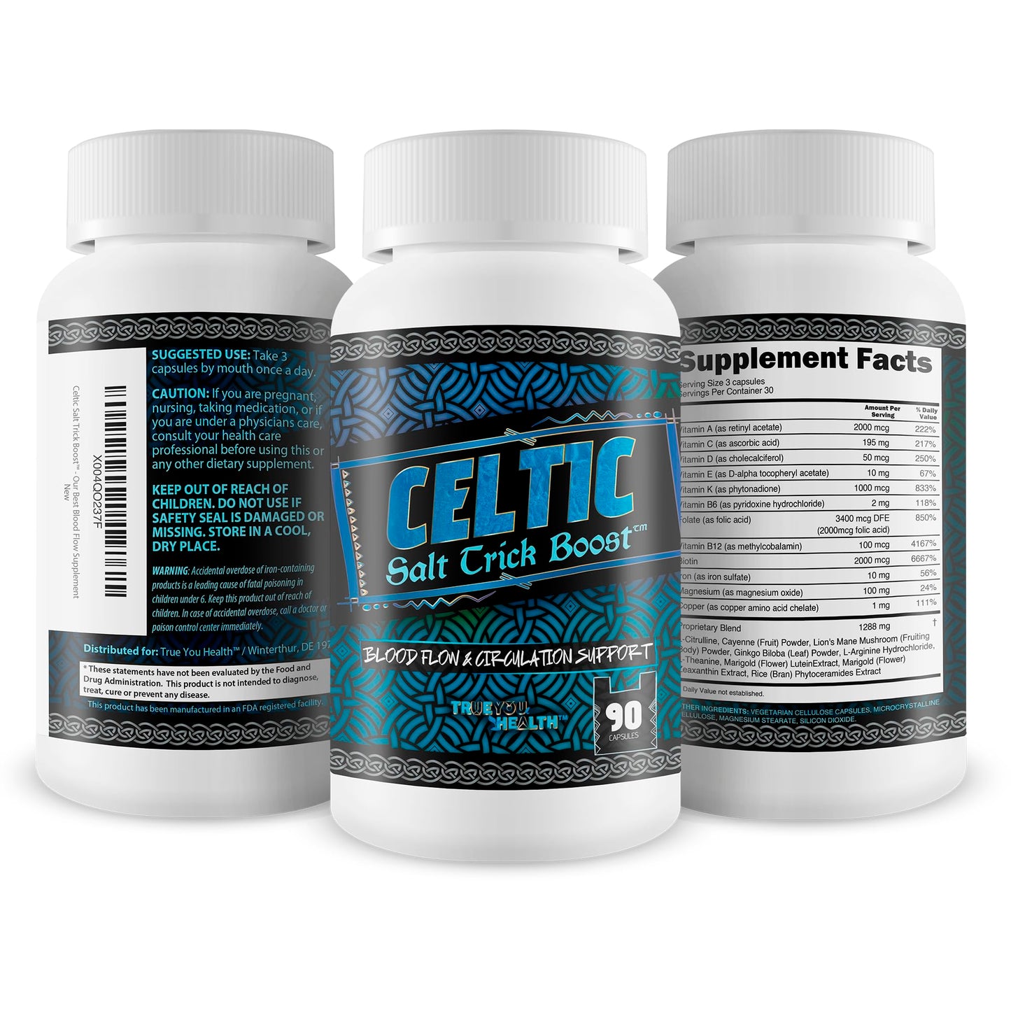 True You Health Celtic Salt Trick Boost for Blood Flow Capsules, 90 Count