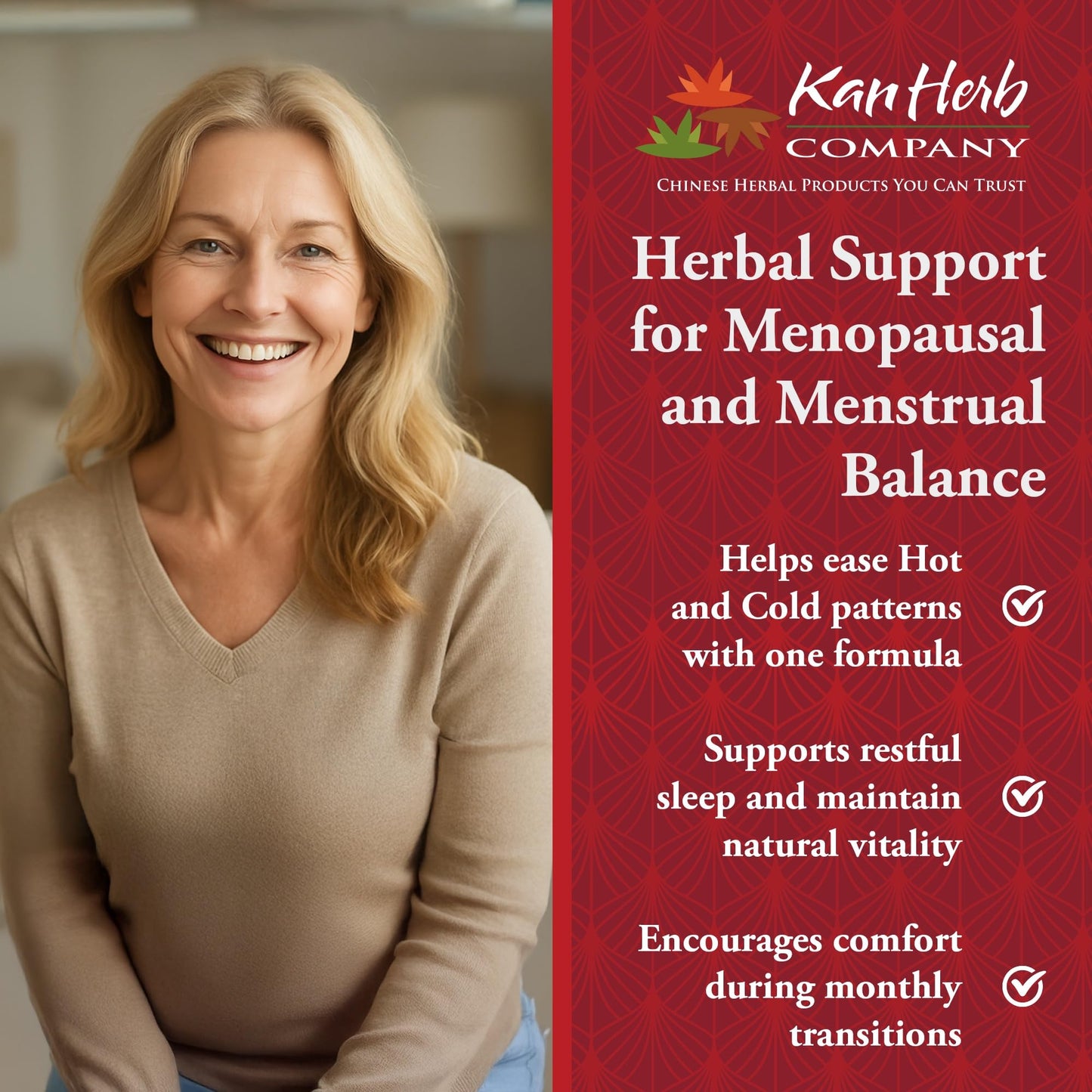 Kan Herbs Women’s Journey Traditional Formula with Dong Quai, Cinnamon Bark and Peony, Supports Circulation, Menstrual Ease & Hormonal Balance, 120 Tablets