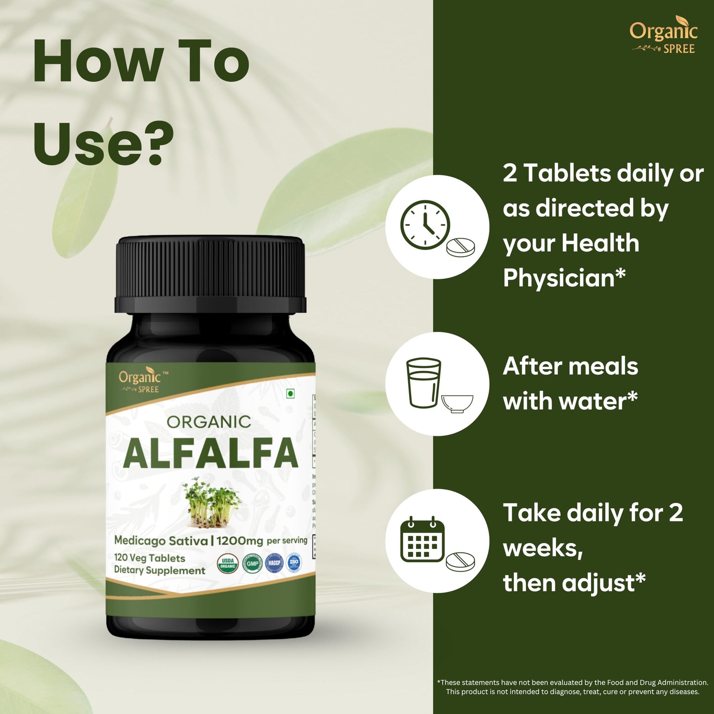 Organic Spree Alfalfa Tablets 360 Tablets