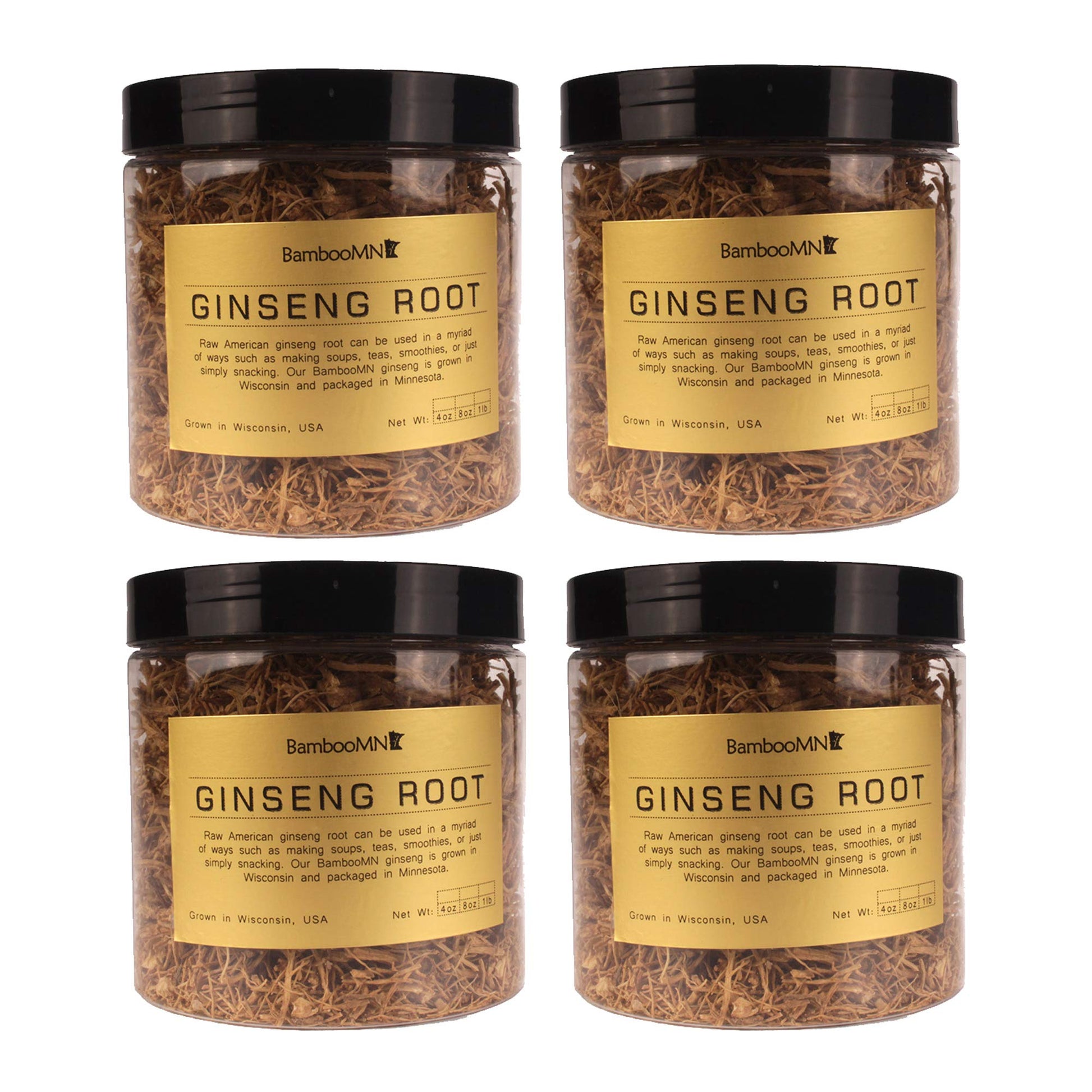 BambooMN Ginseng Fiber Prong American Grown Cultivated for Soups and Teas 16 Tablets