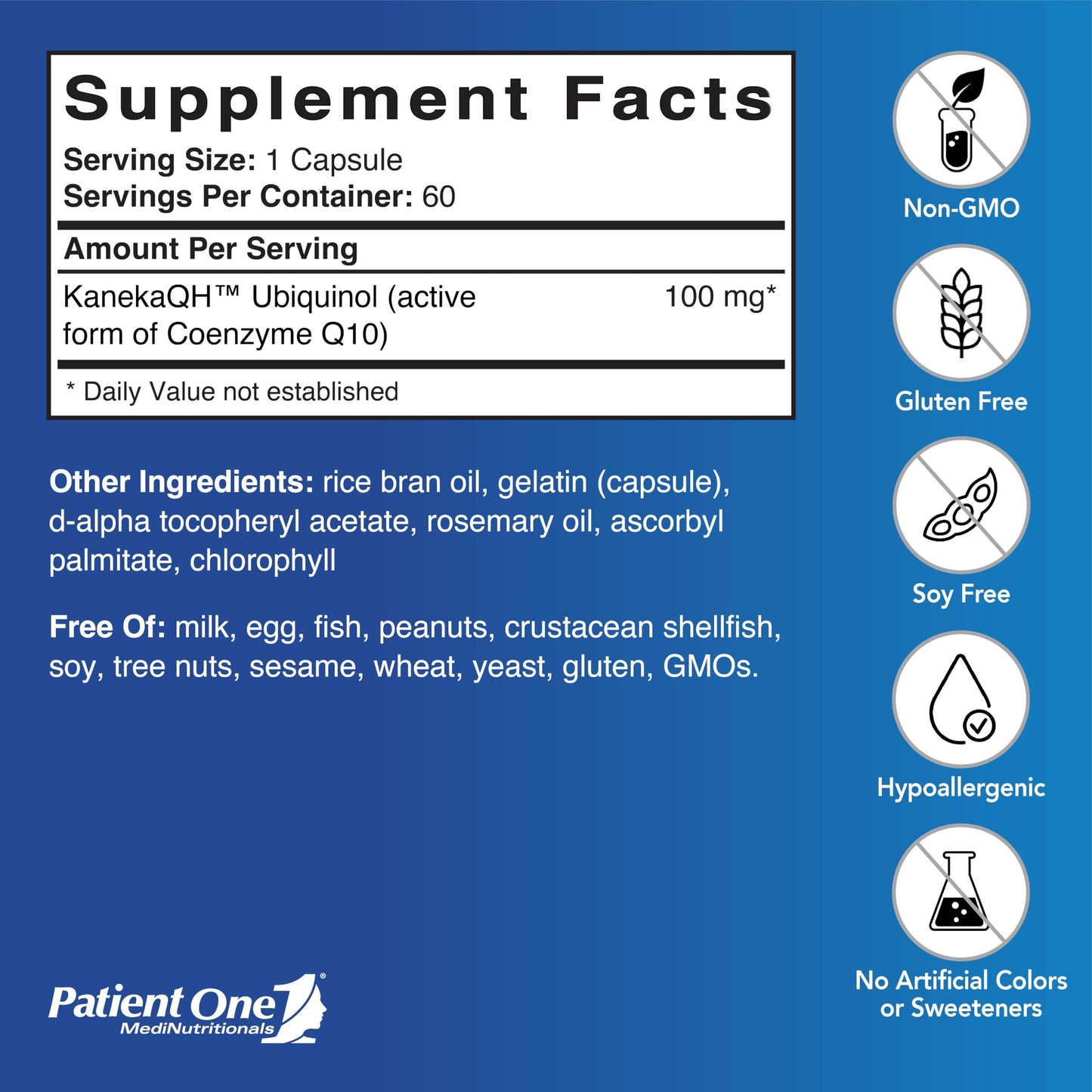 Patient One Ubiquinol 100 mg 60 Capsules