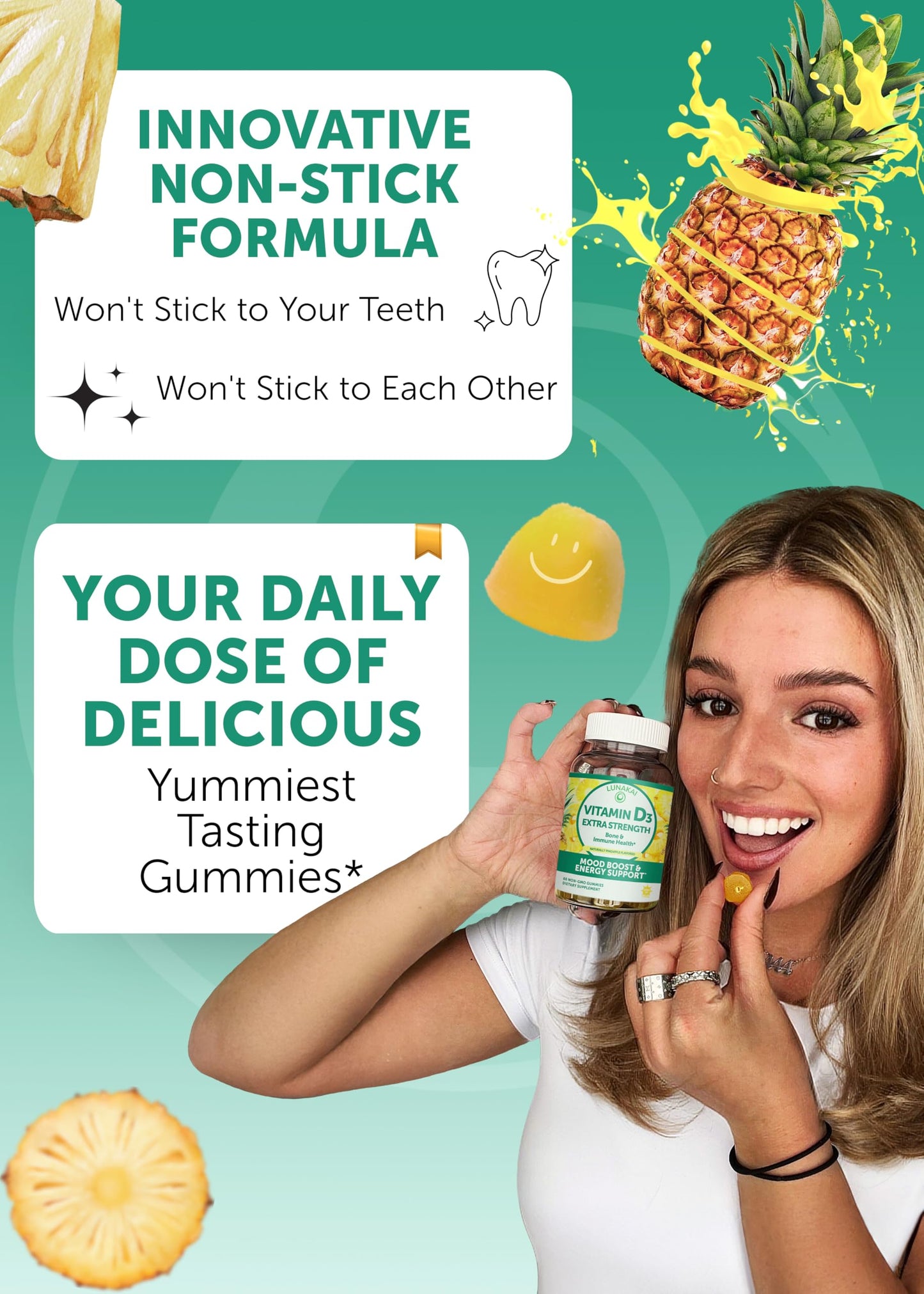 Lunakai 17-in-1 Prenatal Vitamins and Vitamin D3 Gummies Bundle, 120 Gummies