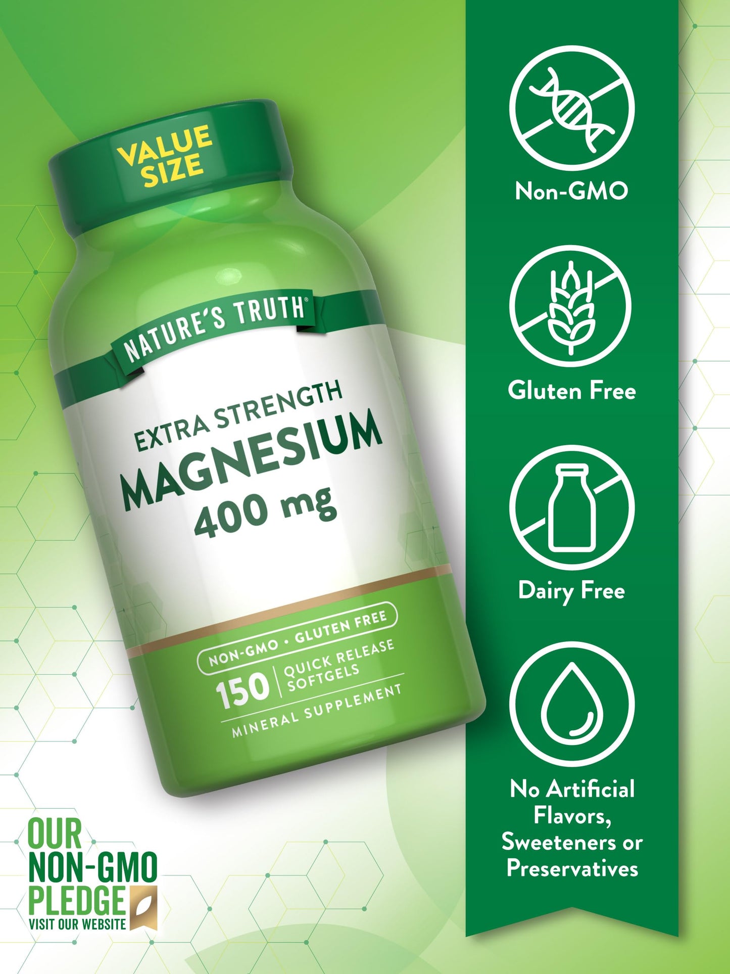 Nature's Truth Magnesium Supplement Softgels 150 Count