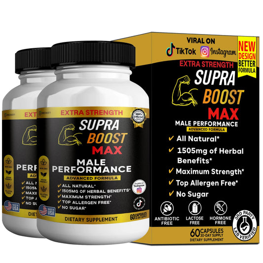 GREENVIFY Supra Boost Max Supplement Capsule 60 Count Organic Maca Root Complex, Extra Strength, Vegan, Gluten Free, Non-GMO