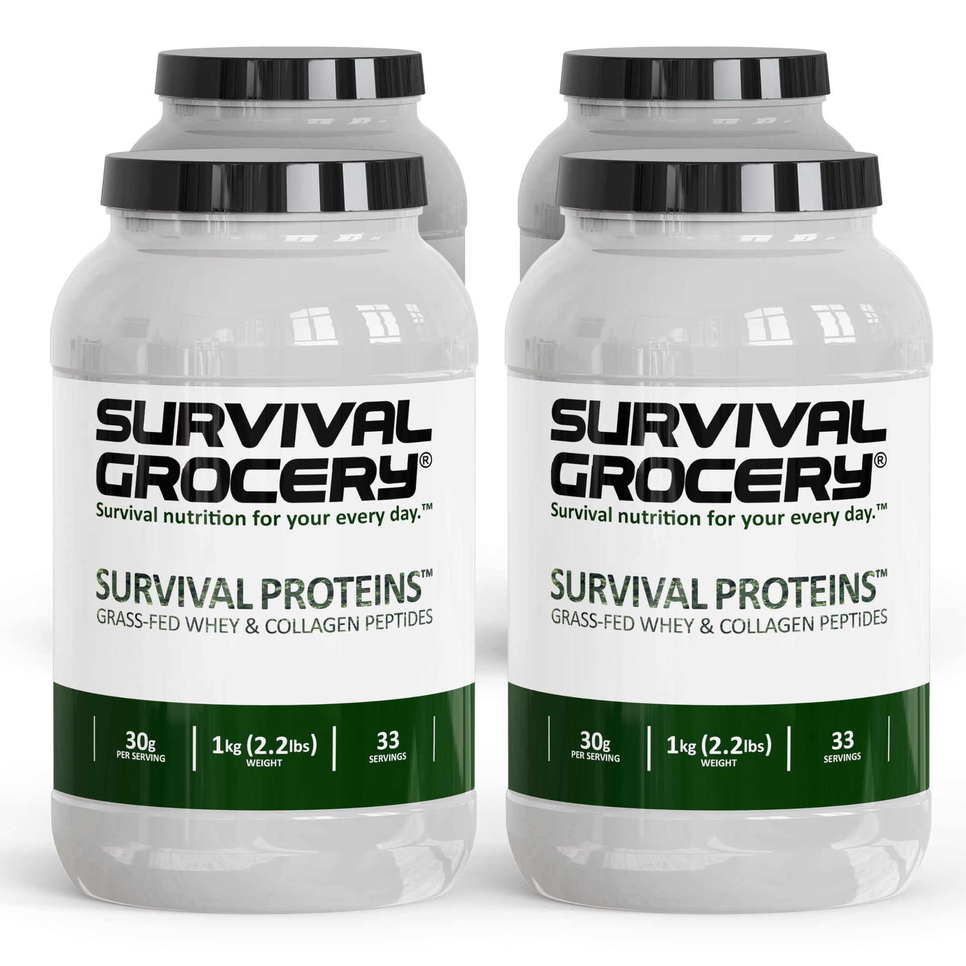 Survival Grocery Grass-Fed Whey Protein & Grass-Fed Collagen Peptides (Types I & III) Protein Powder 141.1 oz