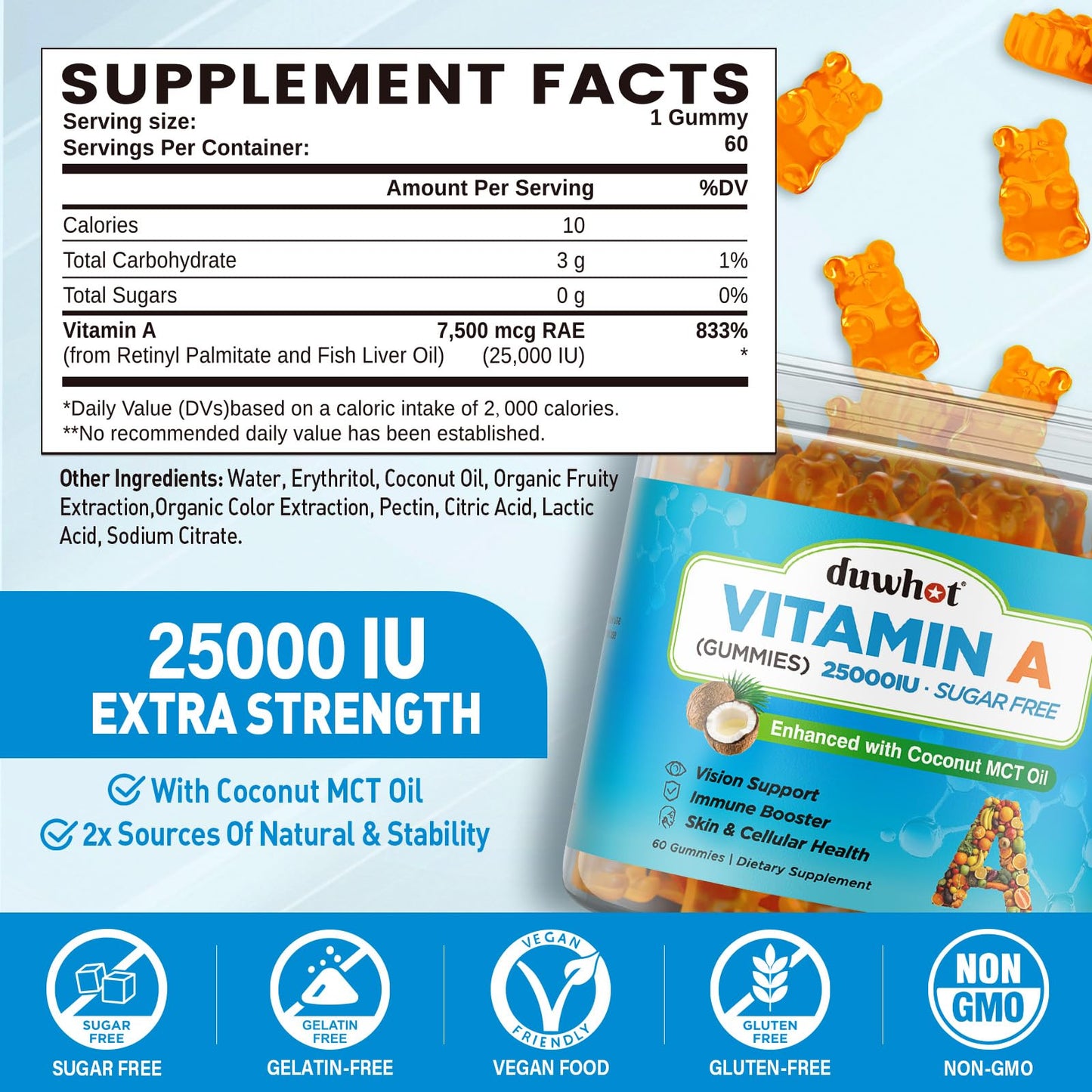 duwhot Vitamin A Gummies 60 Gummies