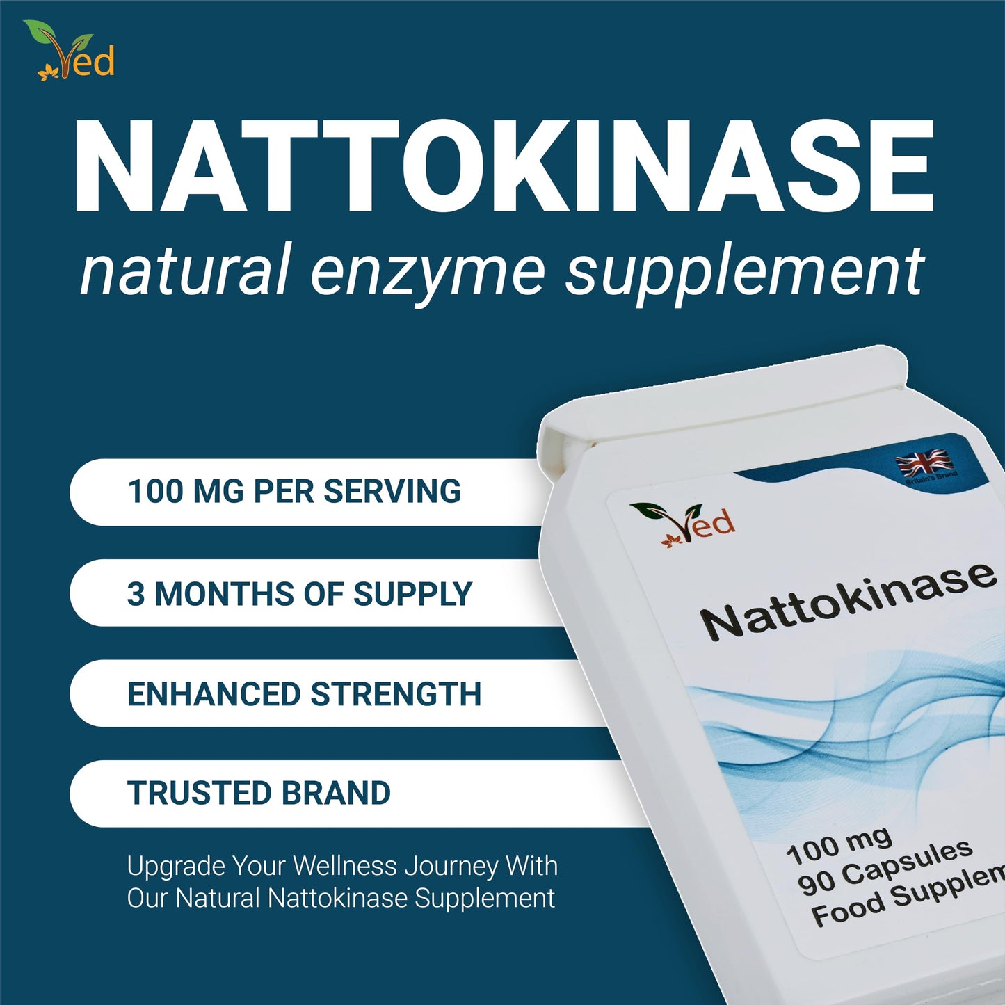 Ved Nattokinase Capsule 90 Count