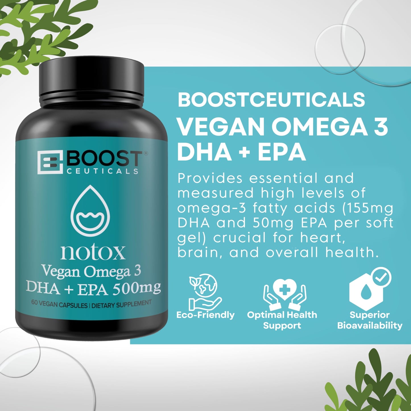 BoostCeuticals Vegan Omega-3 Softgels 60-Count
