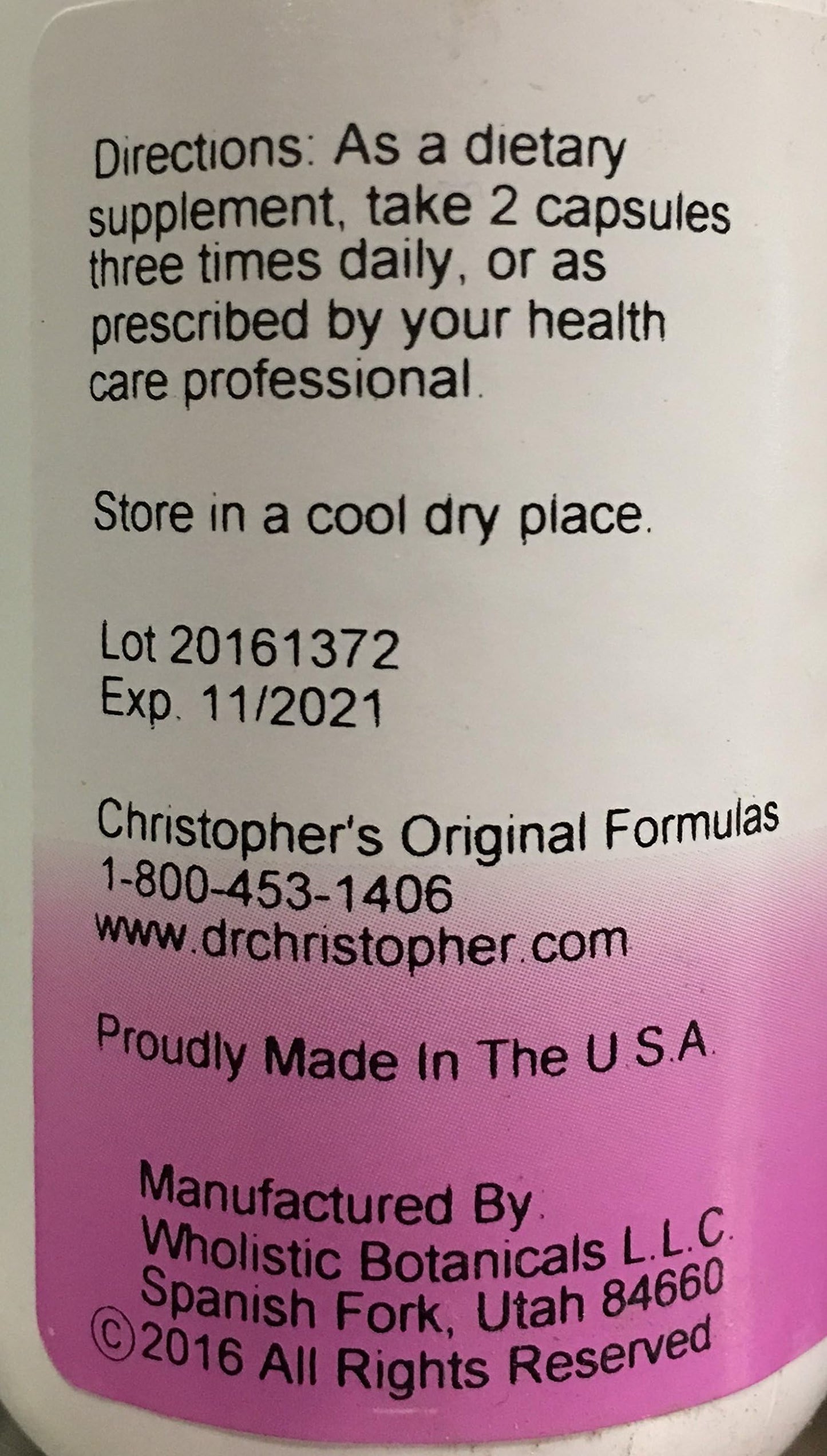 Christopher's Original Formulas PAU D'Arco Capsule 100 Count