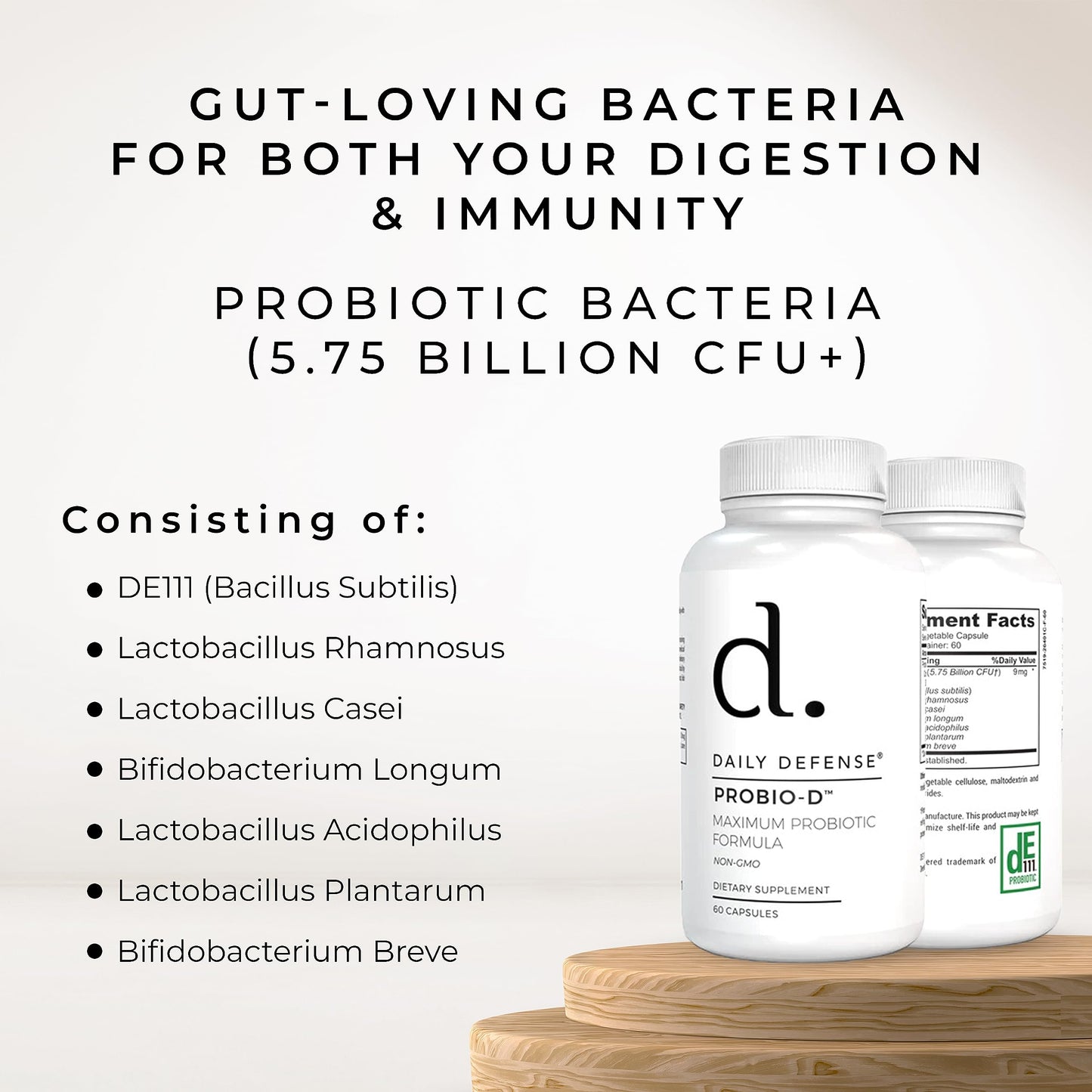 Daily Defense Probiotic Immune Support Supplement Capsule 60