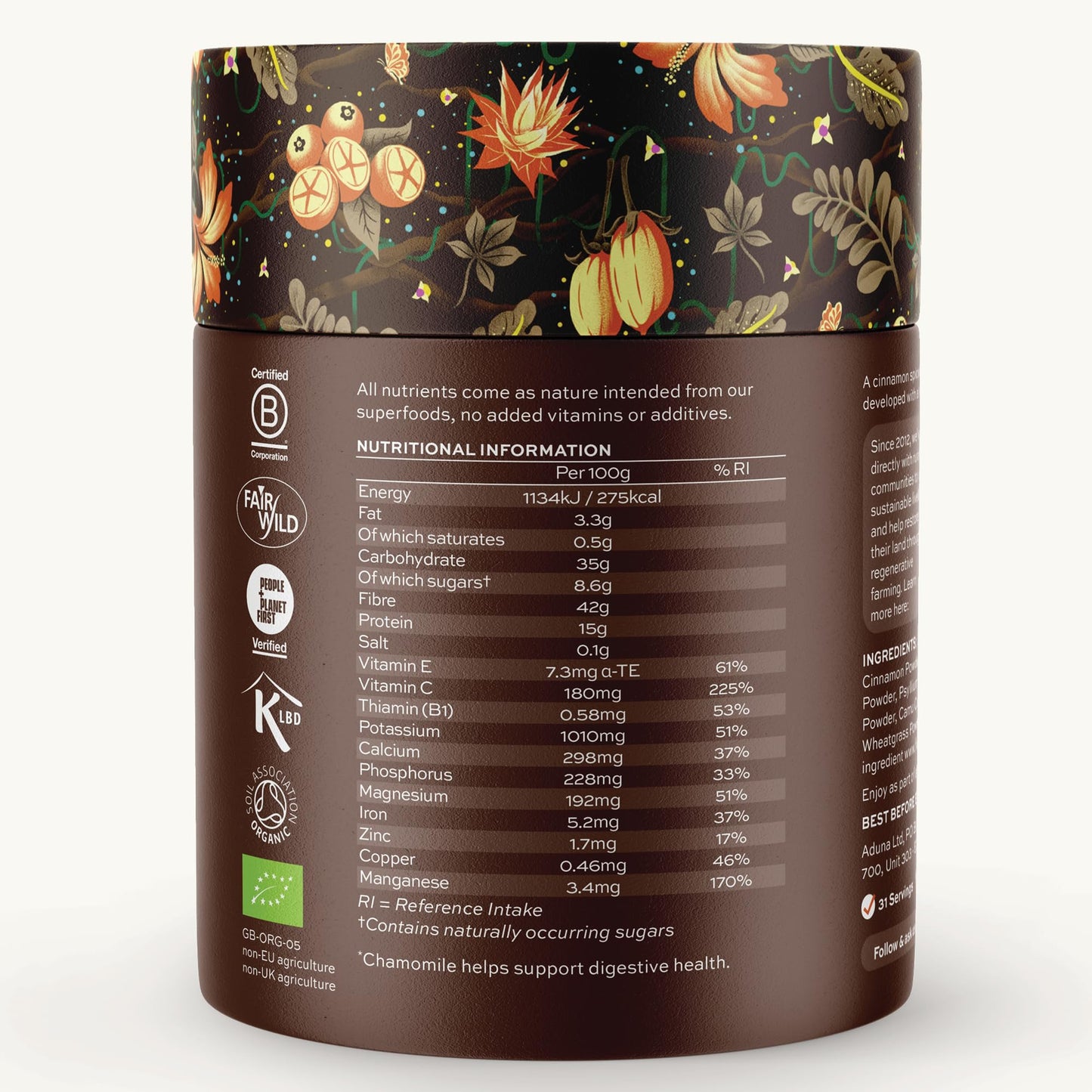 Aduna Organic Good Gut Superfood Blend Powder 8.82 Ounce