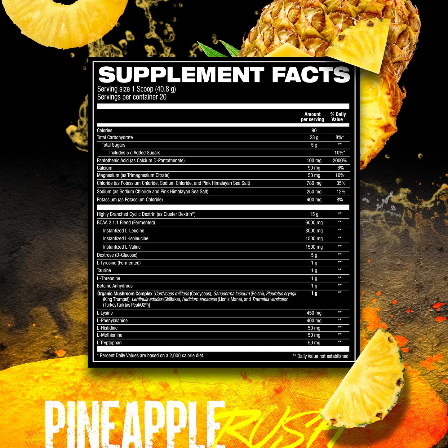 HOSSTILE Intra[R3] Intra Workout Powder EAA & BCAA Drink with Carbs, Pineapple Rush, 28 Servings