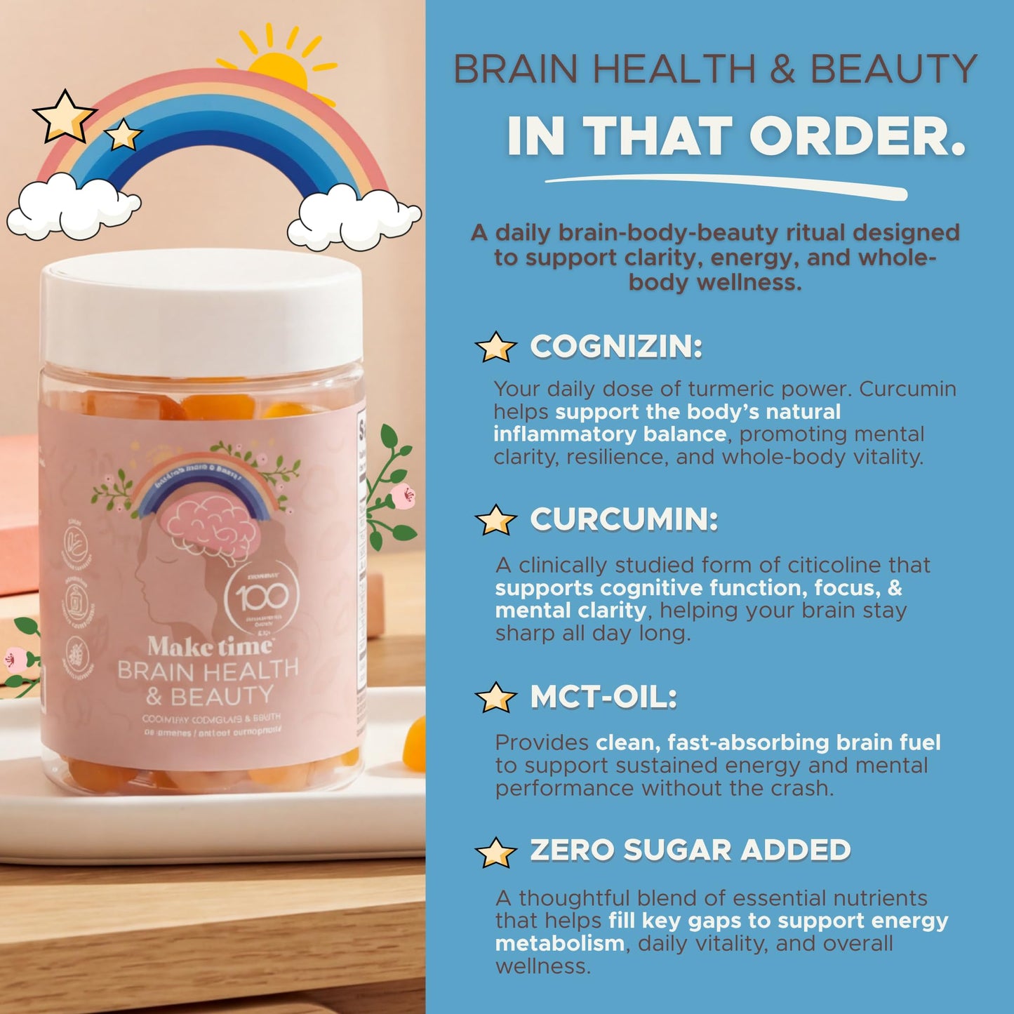 MAKE TIME Brain & Beauty Gummies 60 Gummies