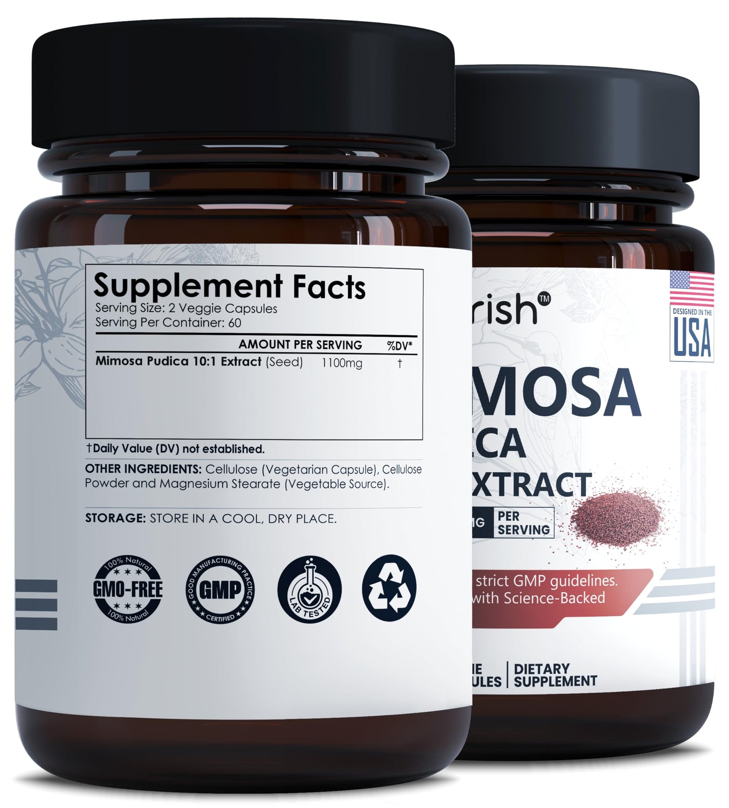 Ayorish Mimosa Pudica 10:1 Extract 1100mg Per Serving, 120 Veggie Capsules