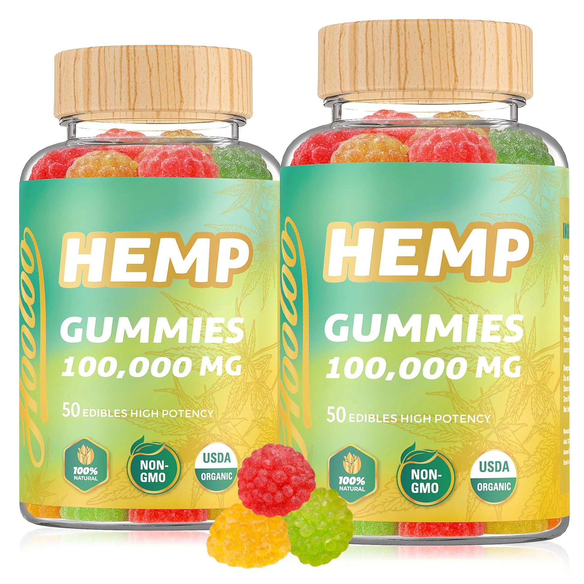 HOOLOO Hemp Gummies, Gummy, Pack of 2