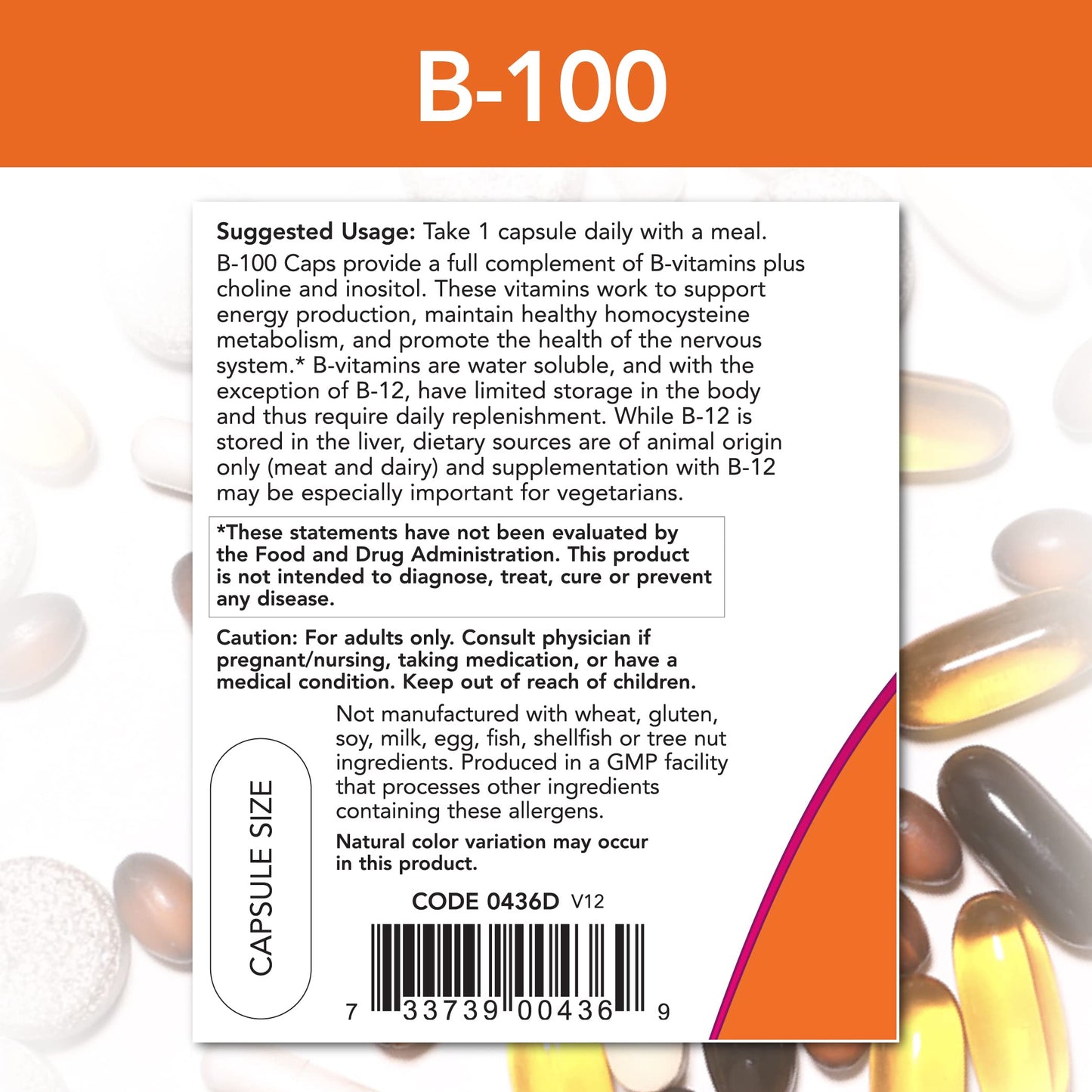 NOW Foods B-100 Capsules 100 Count