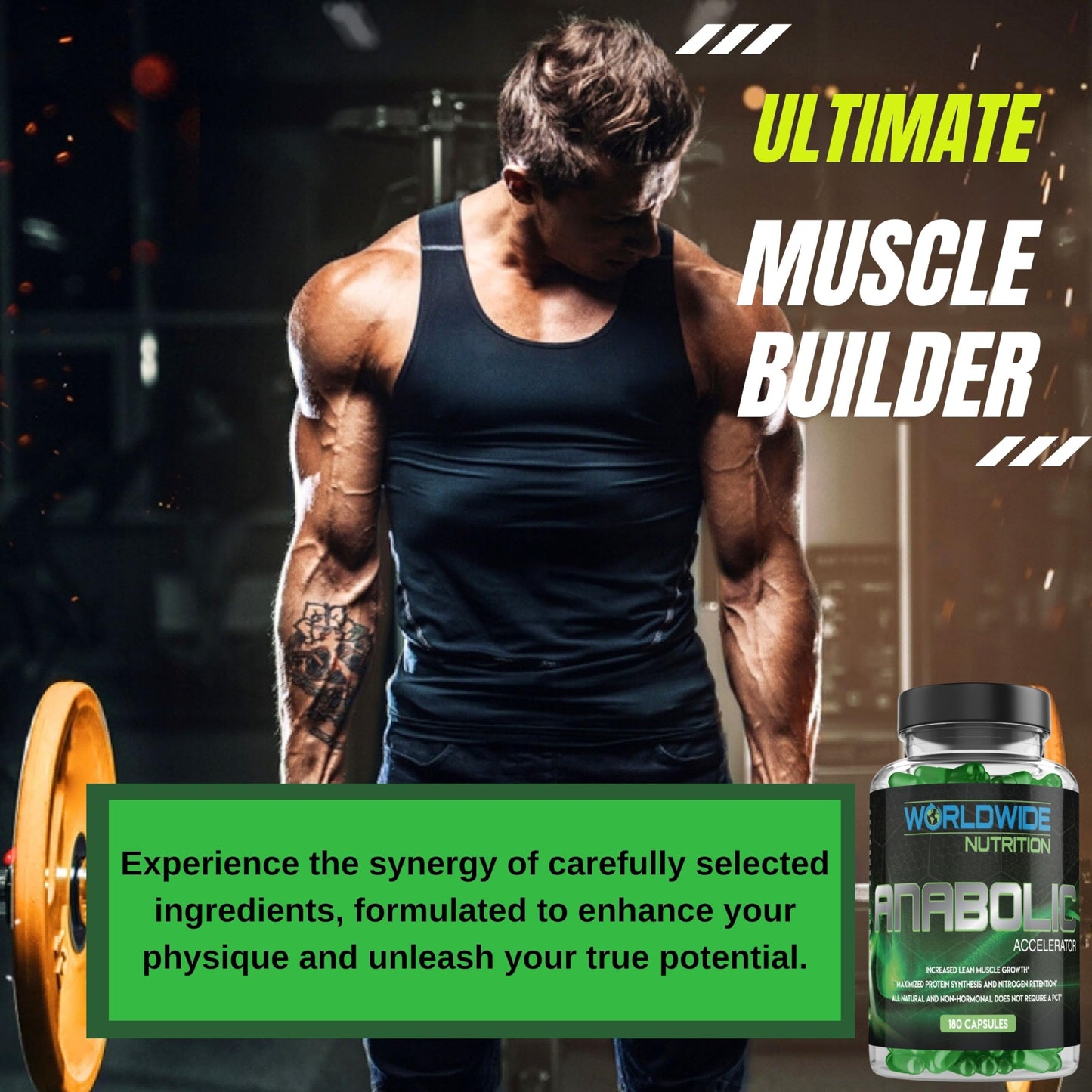 Worldwide Nutrition Anabolic Accelerator Capsules, 180