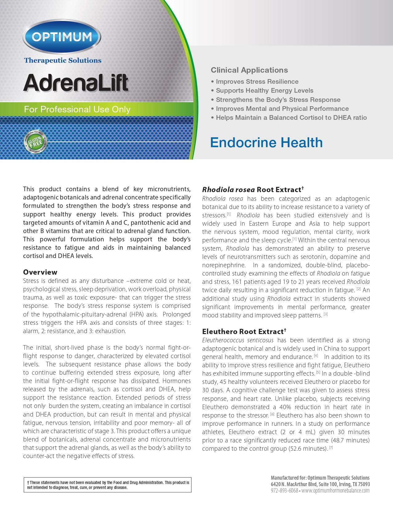 Optimum Therapeutic Solutions AdrenaLift Capsule, 60 Capsules