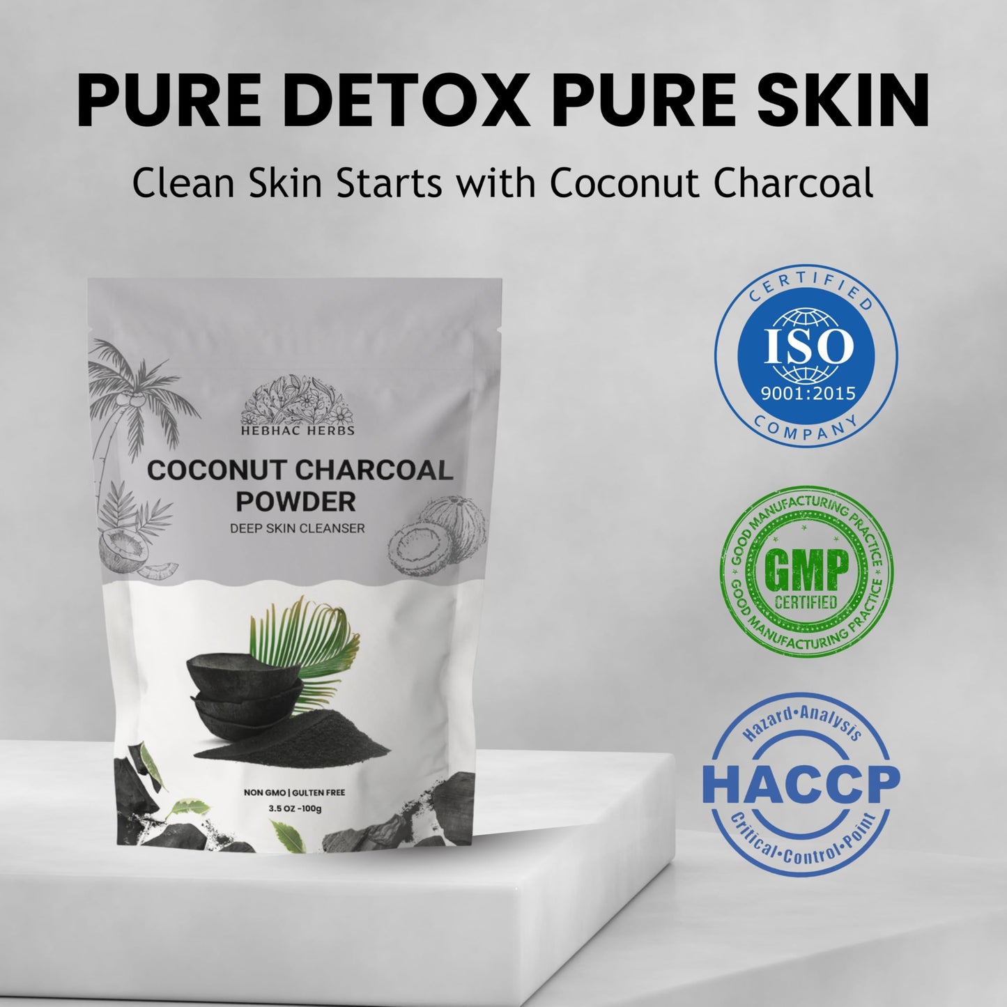 Hebhac Herbs Activated Charcoal Powder 3.5 Ounce