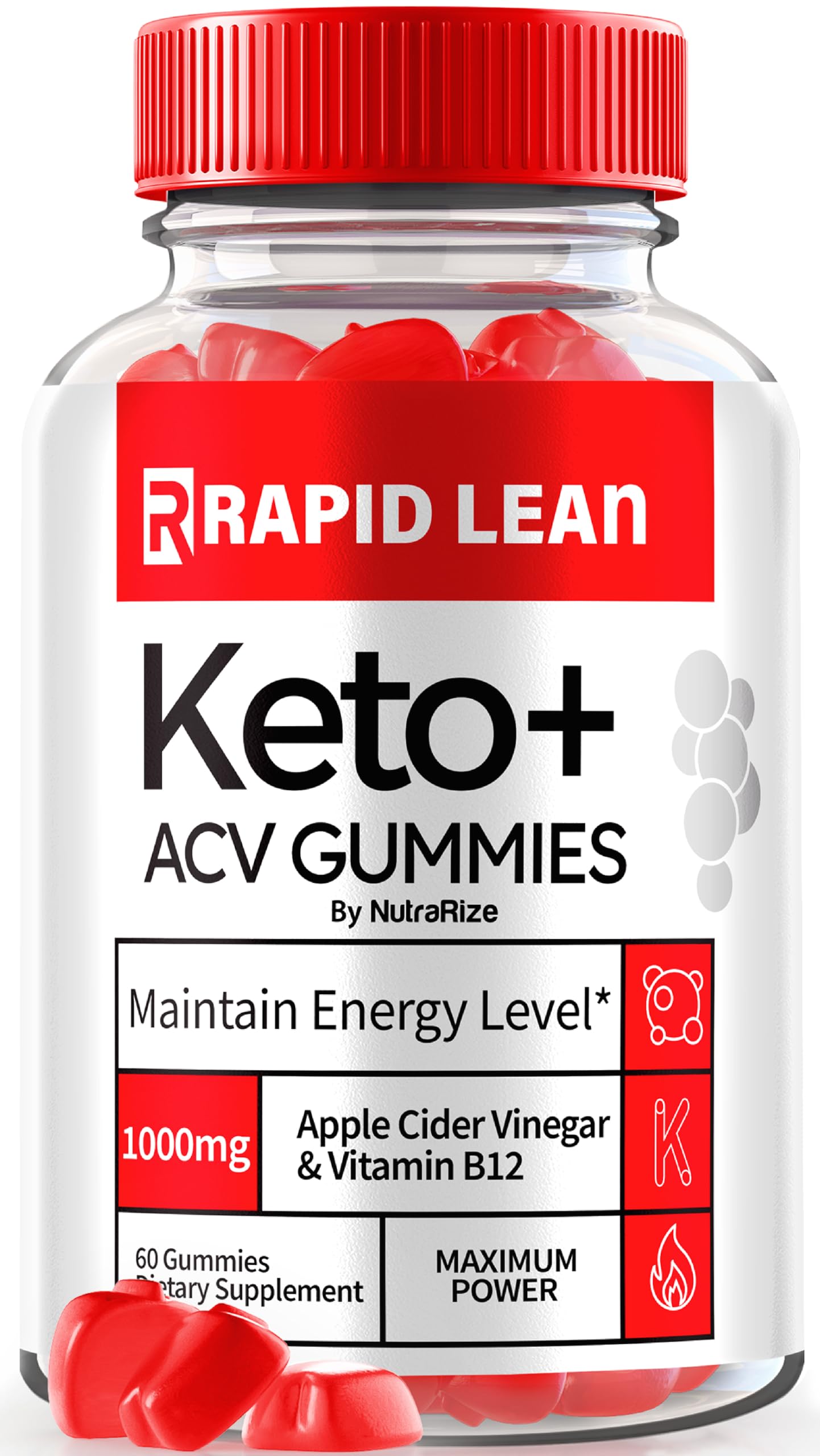NutraRize Rapid Lean Keto ACV Gummies, 60 Gummies