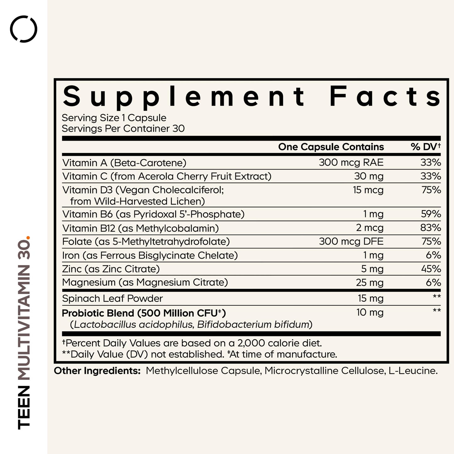 Codeage Teen Multivitamin 30 Capsules