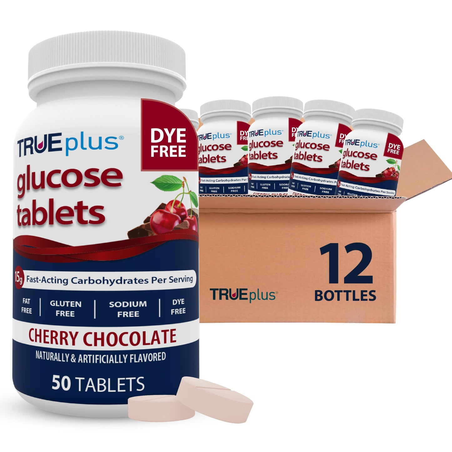 TRUEplus Glucose Tablets 12 Bottles