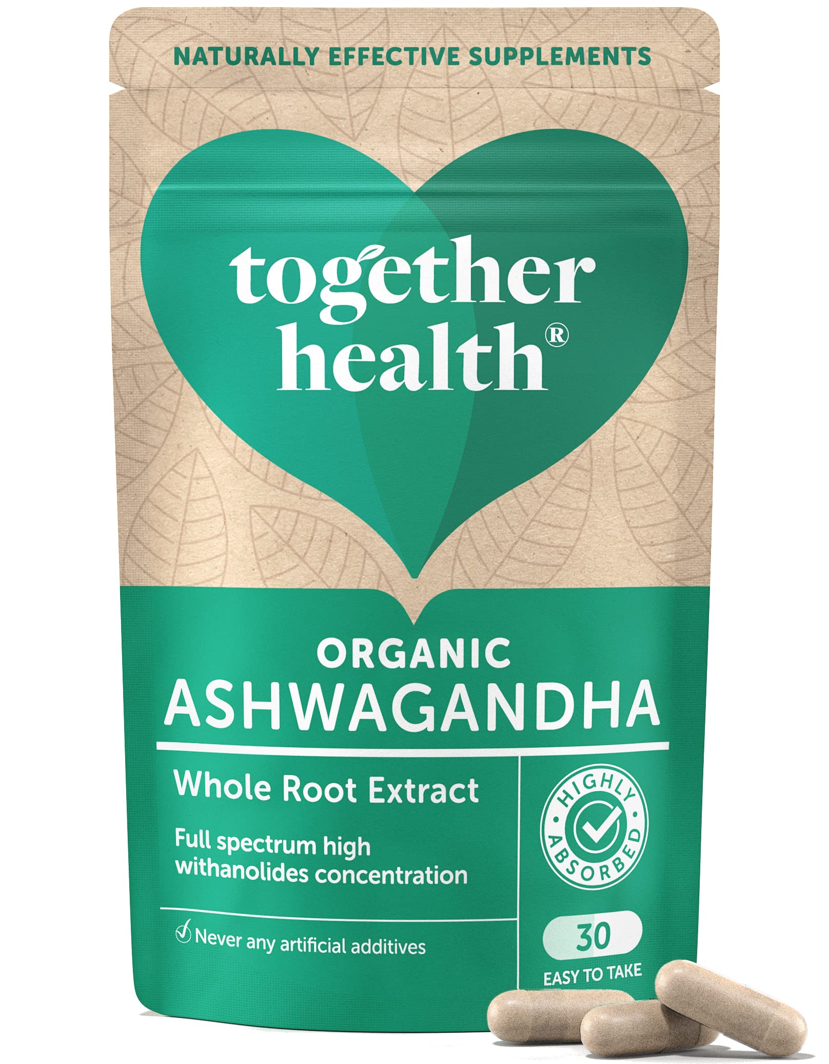 Together Organic Whole Herb Ashwagandha Capsule 30 Count