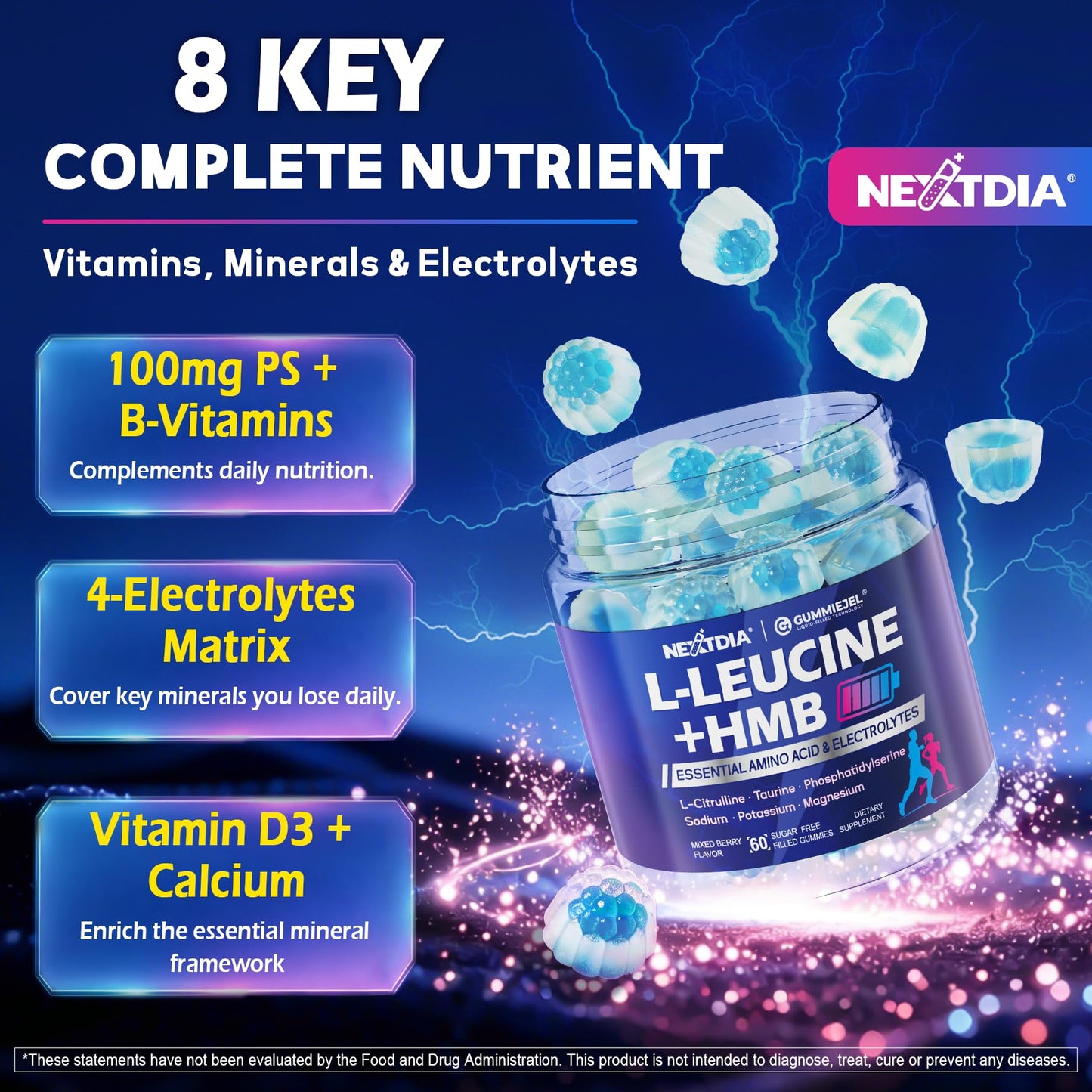 Nextdia HMB and L-Leucine Gummies 60 Count