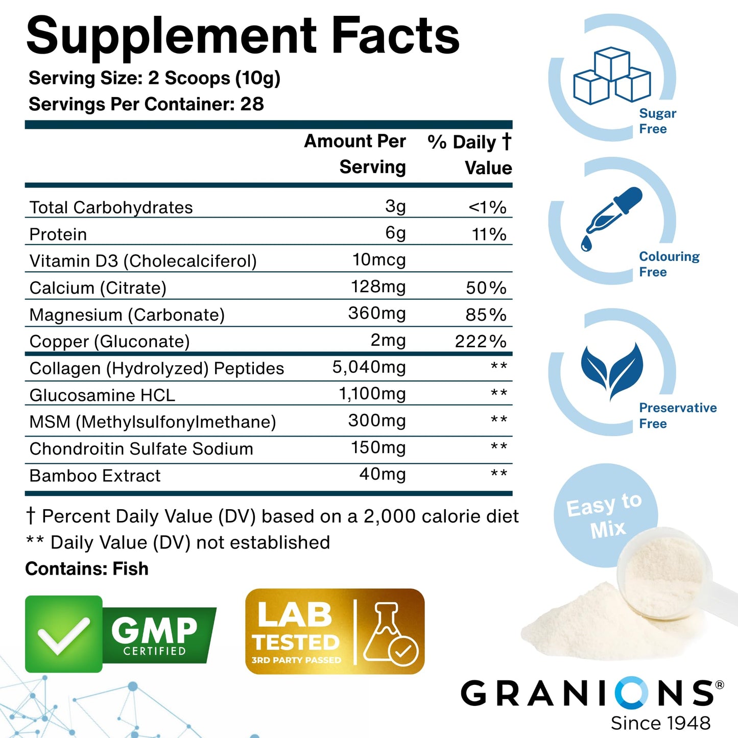Granions Glucosamine Chondroitin MSM Complex Powder Pack of 2