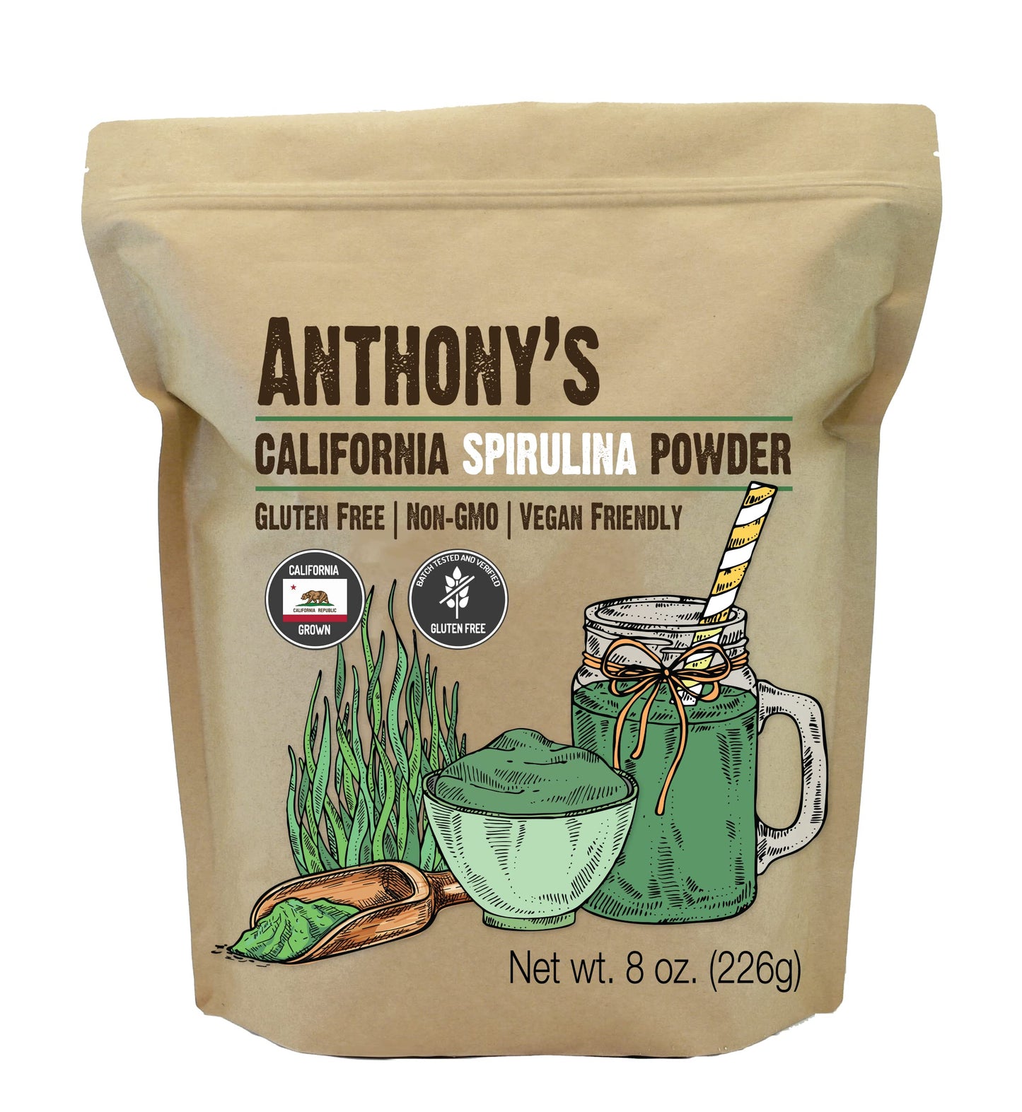 Anthony's California Spirulina Powder 8 oz