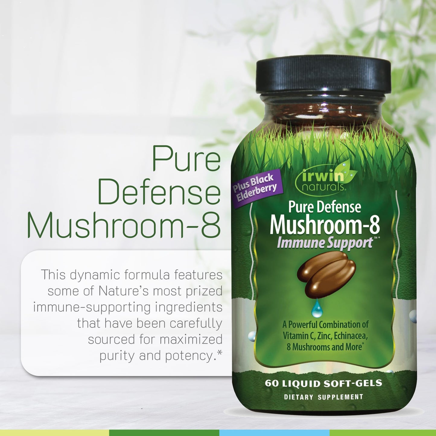 Irwin Naturals Pure Defense Mushroom-8 Immune Support Softgels 60 Count