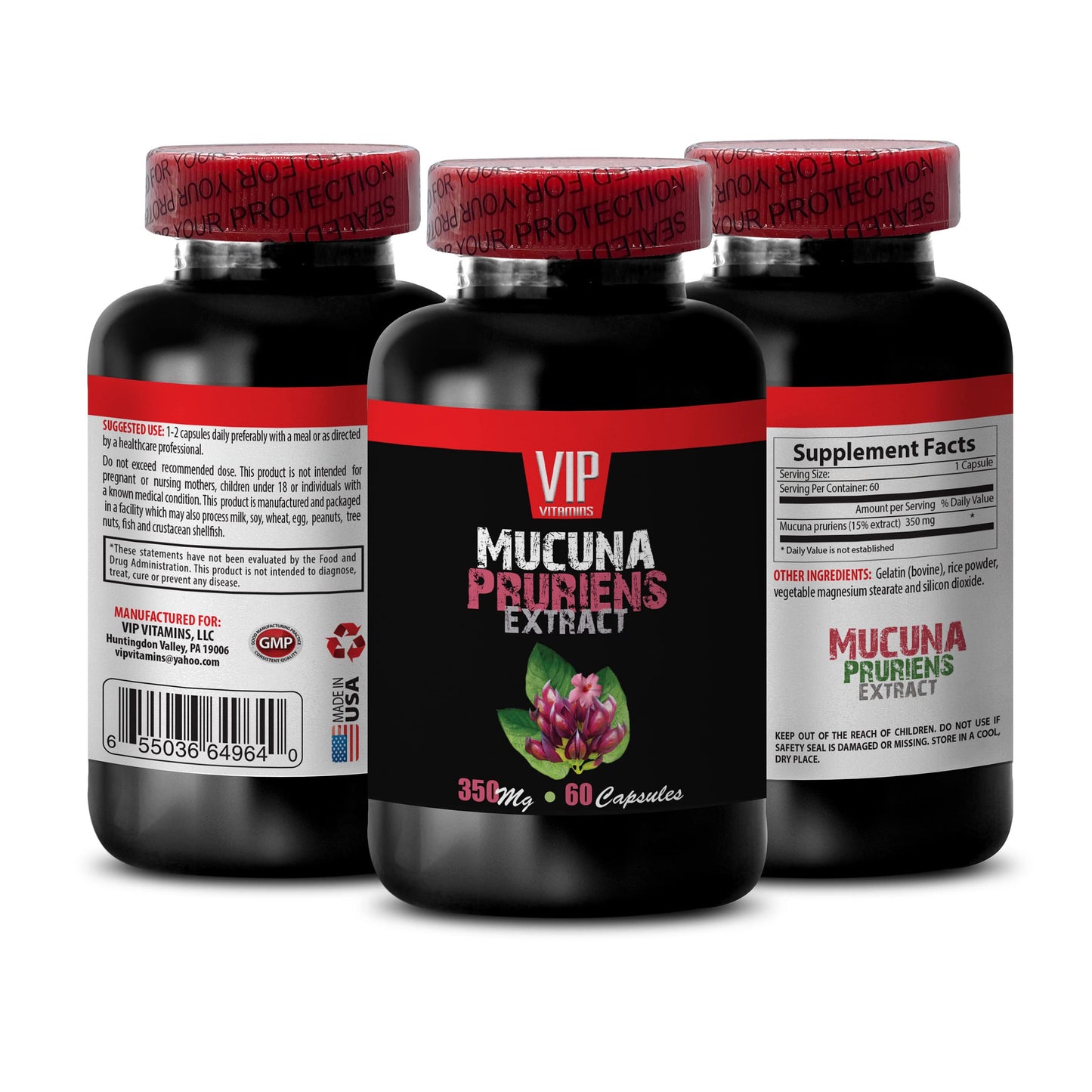 VIP VITAMINS Mucuna Pruriens Extract Capsule 60 Count
