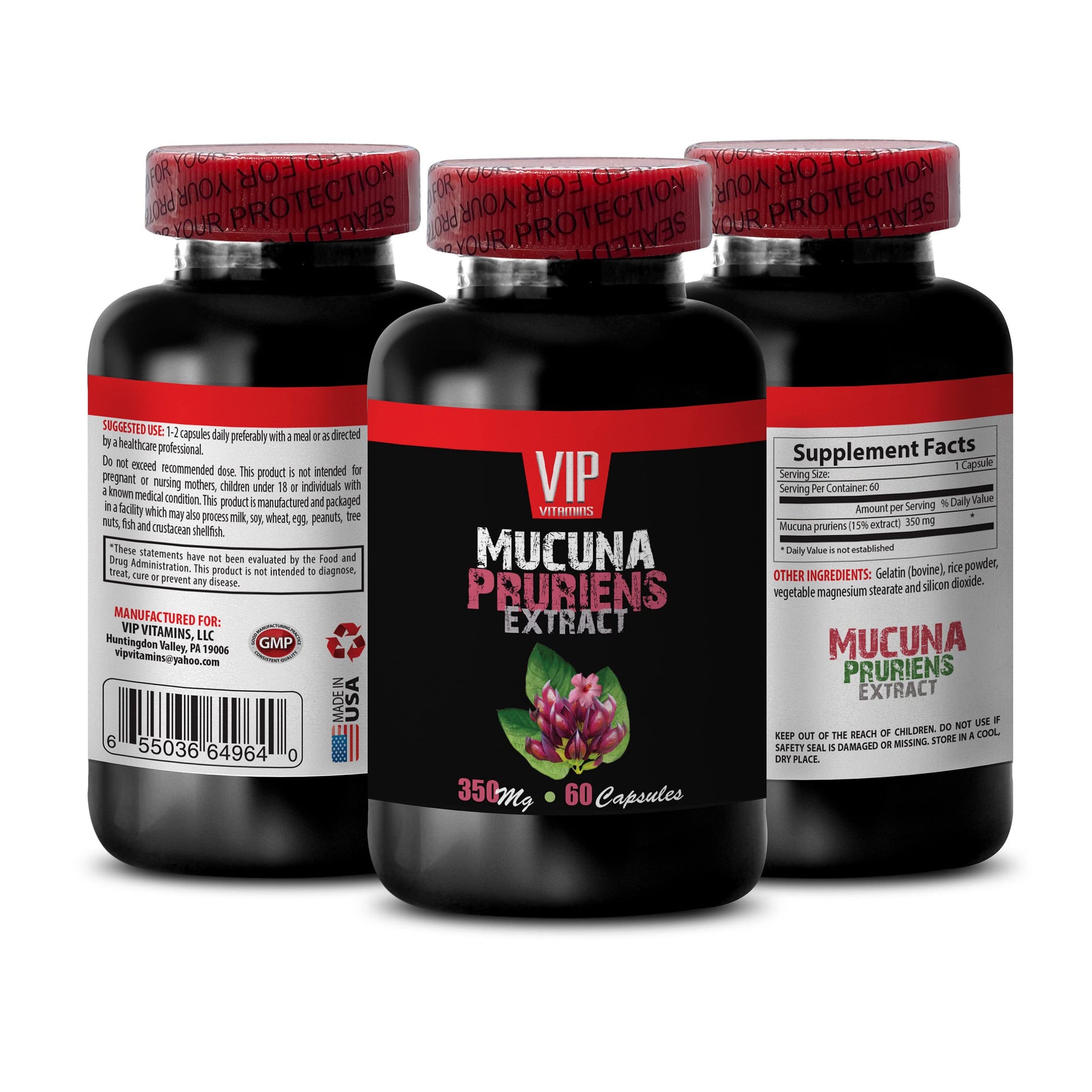 VIP VITAMINS Mucuna Pruriens Extract Capsule 60 Count