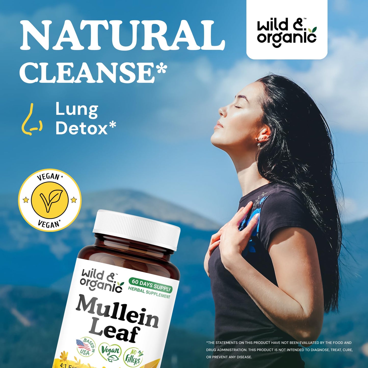 Wild & Organic Mullein Leaf Extract 60 Capsules