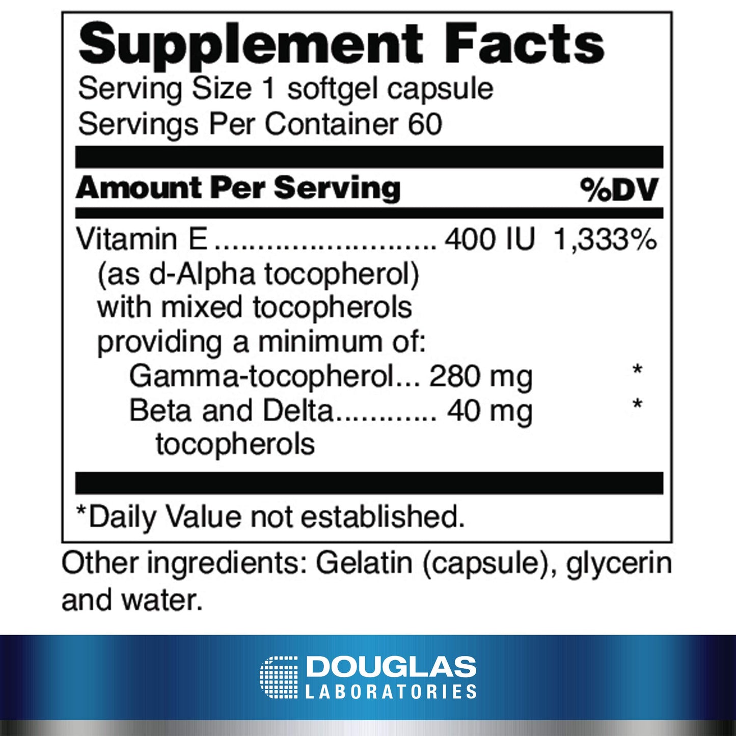 Douglas Laboratories Nutri E-400 Forte Vitamin E Antioxidant Support for Oxygenation, Liver, and Immune Function, 60 Capsules