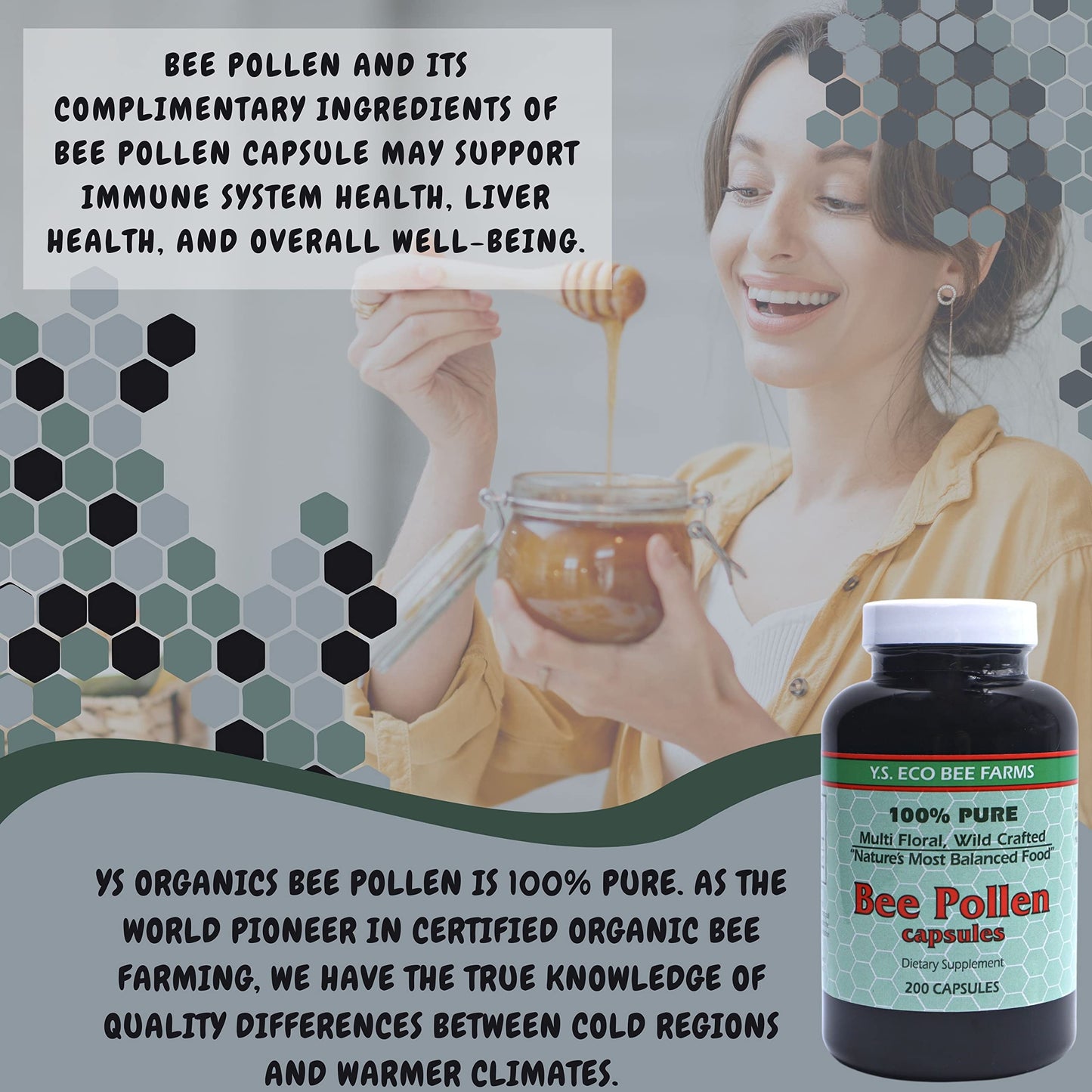 Worldwide Nutrition Bee Pollen Capsules, 200 Capsules