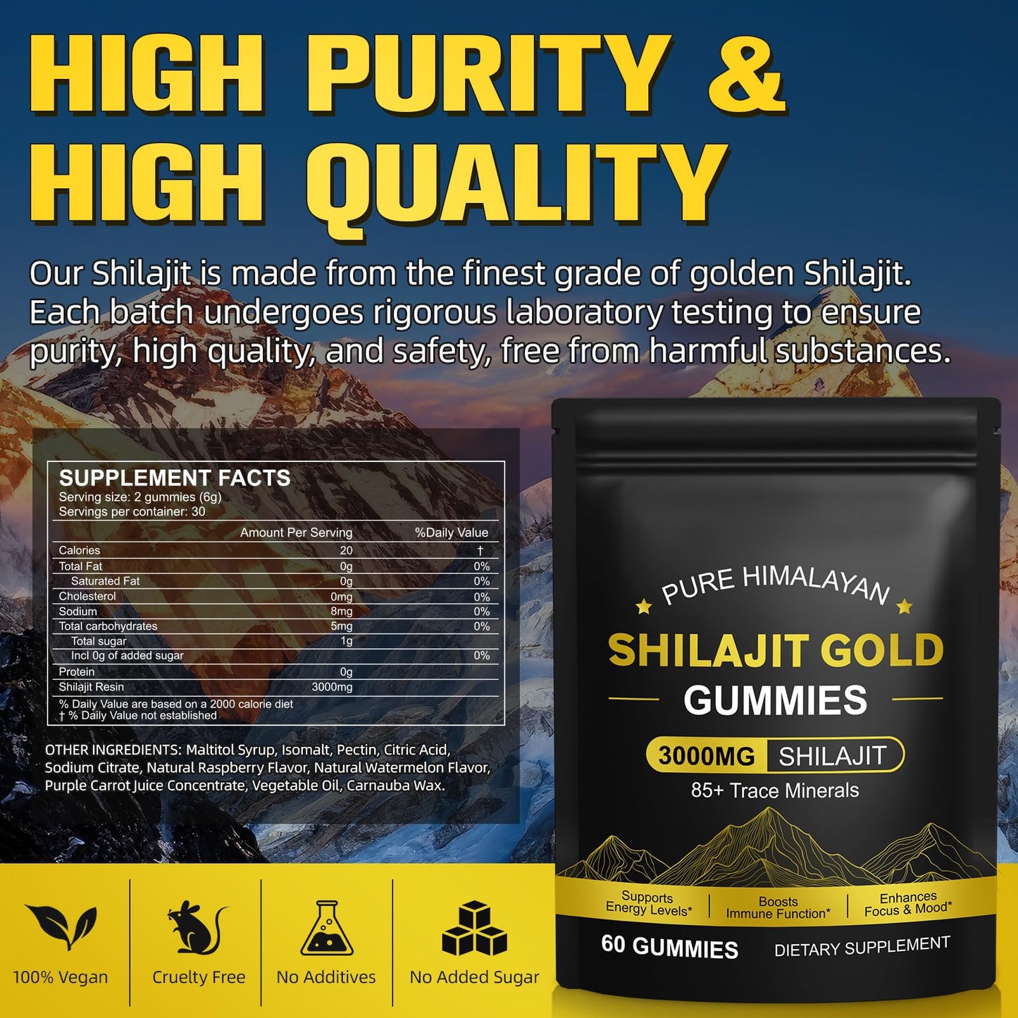 O.SECERT Shilajit Gummies 60 Gummies