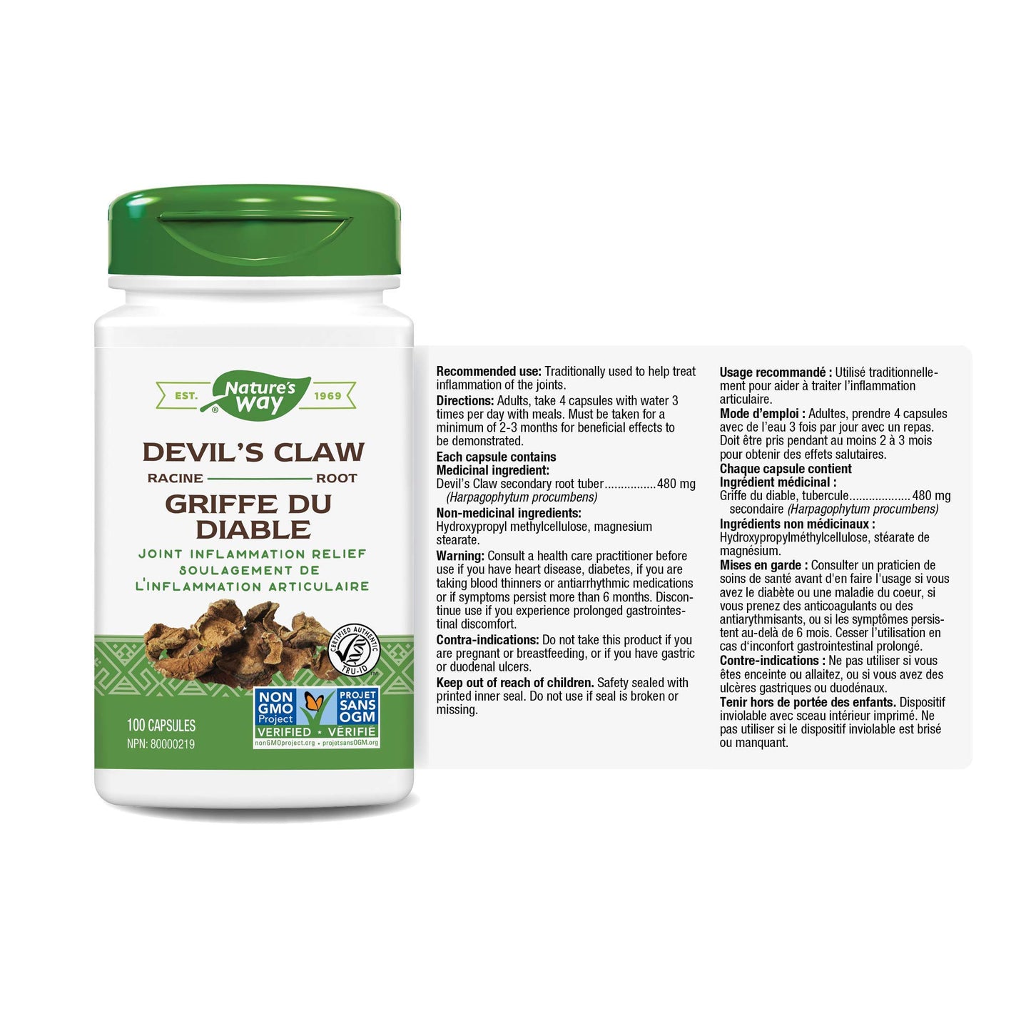 Nature's Way Devil's Claw Root Capsule, 100 Count