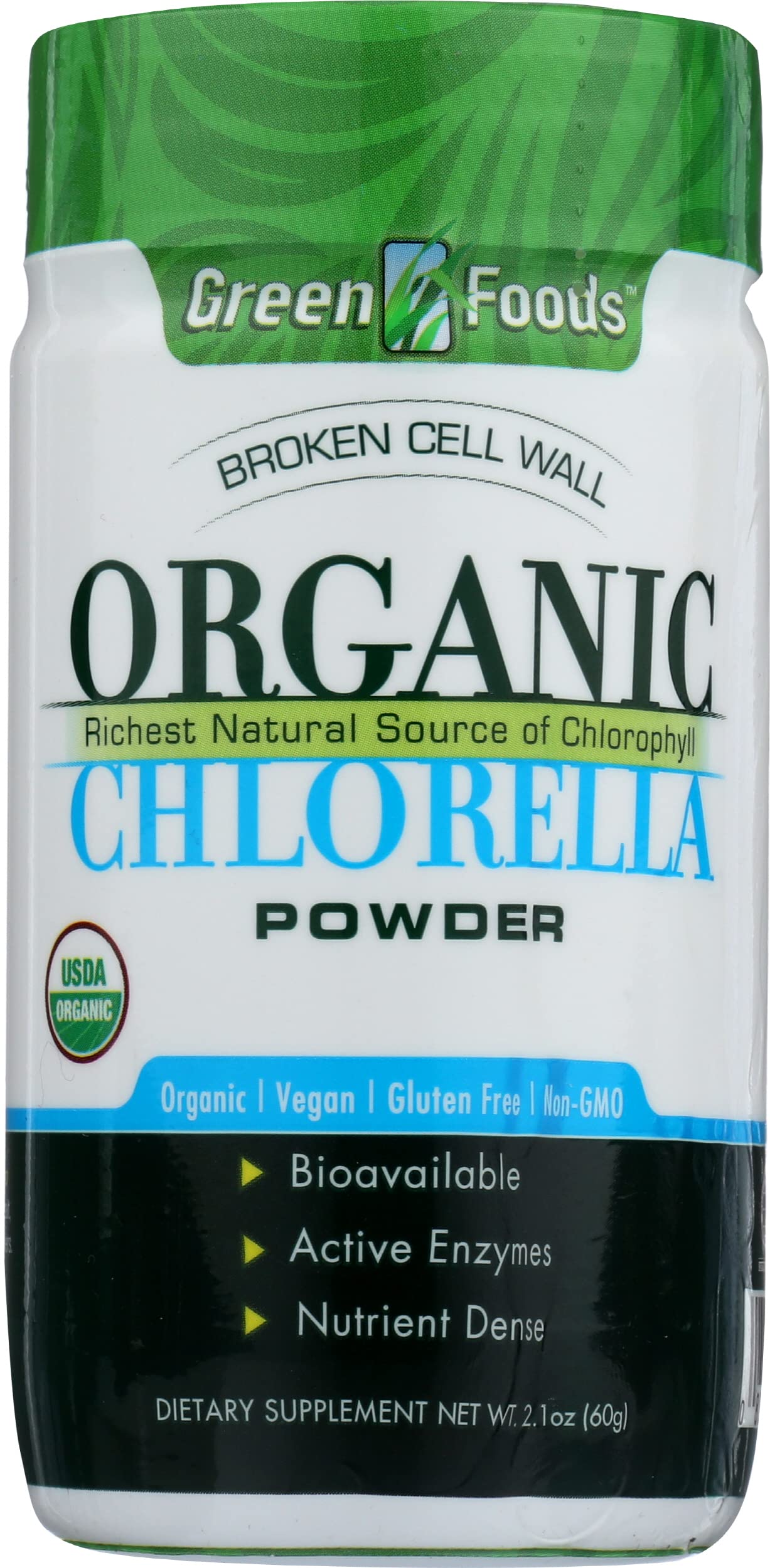 Green Foods Organic Chlorella Powder 2.1 Ounces