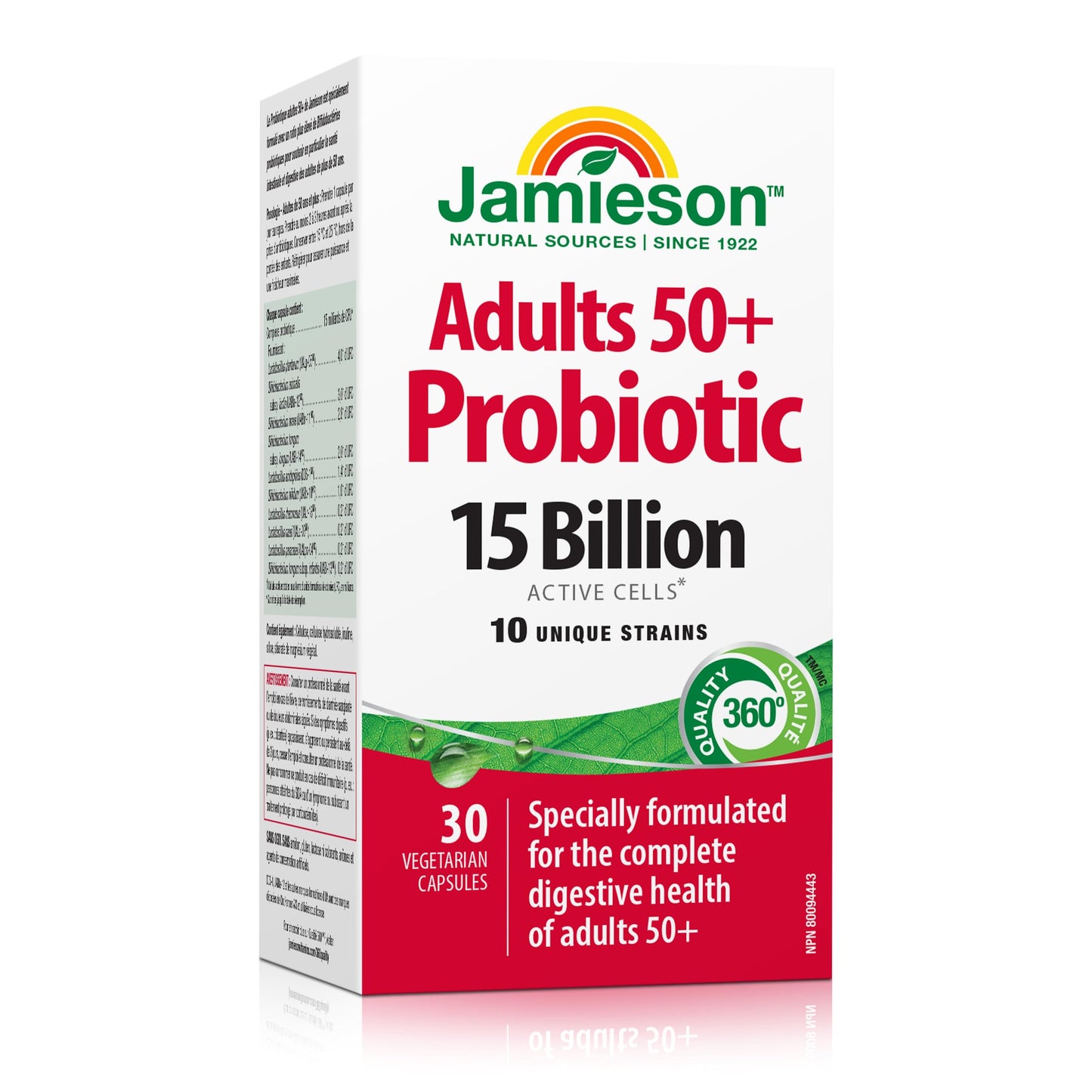 Jamieson Laboratories Adult 50+ Probiotic Complex, 15 Billion, 30 Capsules