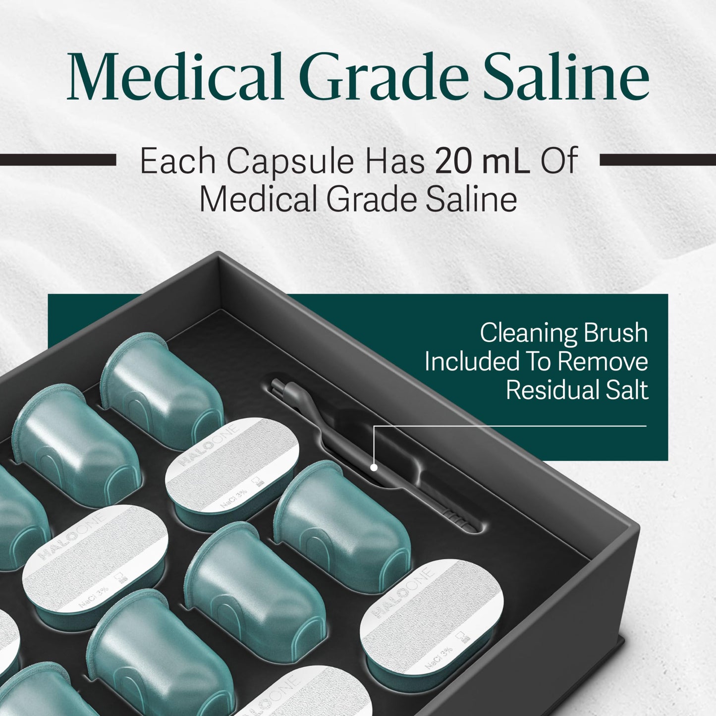 Clearlight Saline & Cleaning Capsules for Halo ONE Halotherapy Device - Natural Respiratory Support - Allergy, Acne, Eczema & Breathing Relief Pods, 114 Capsules