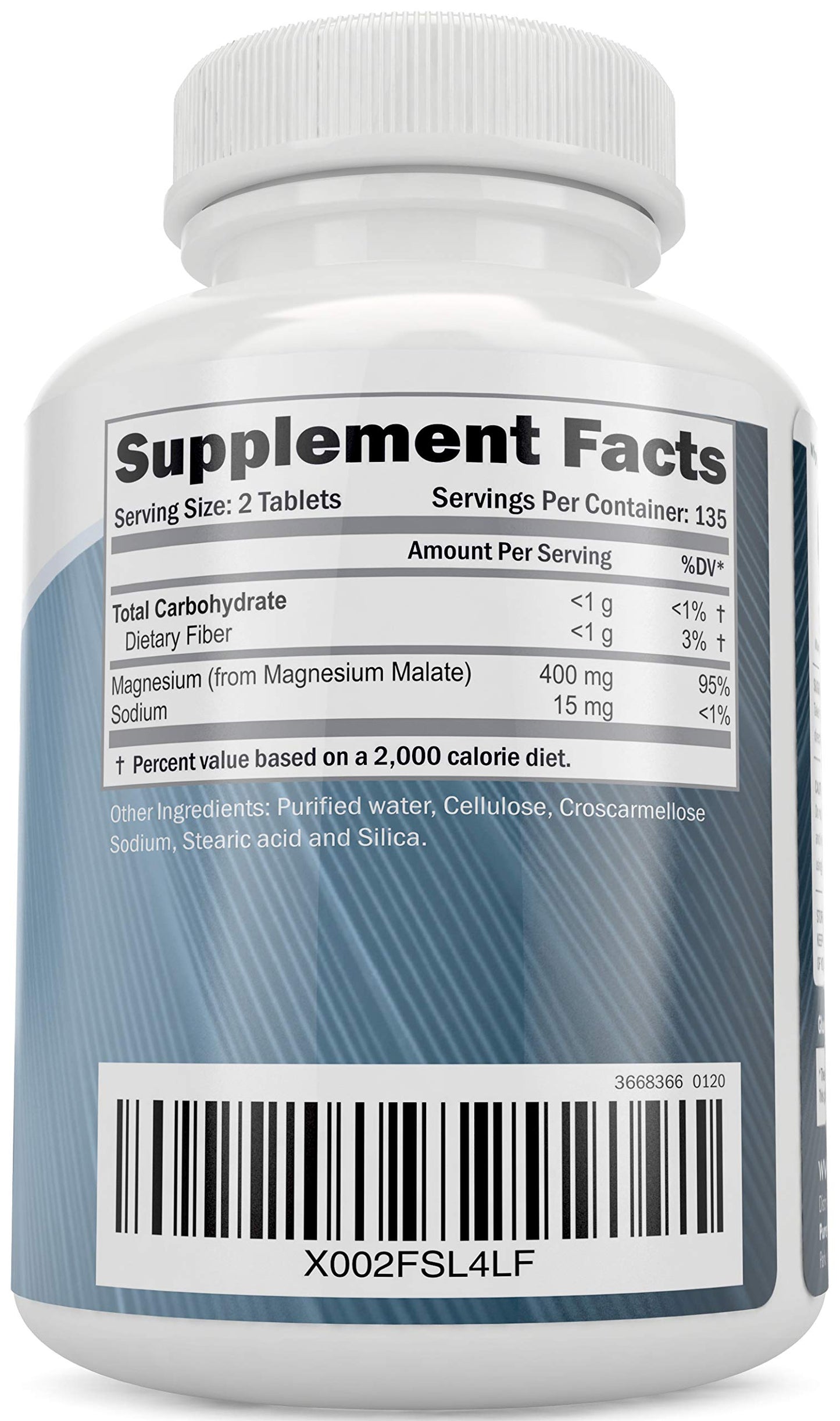 Purely Holistic Magnesium Malate 400mg + Vitamin D3 125mcg K2 MK7 90mcg, Capsules & Tablets, 270 Tablets & 150 Capsules