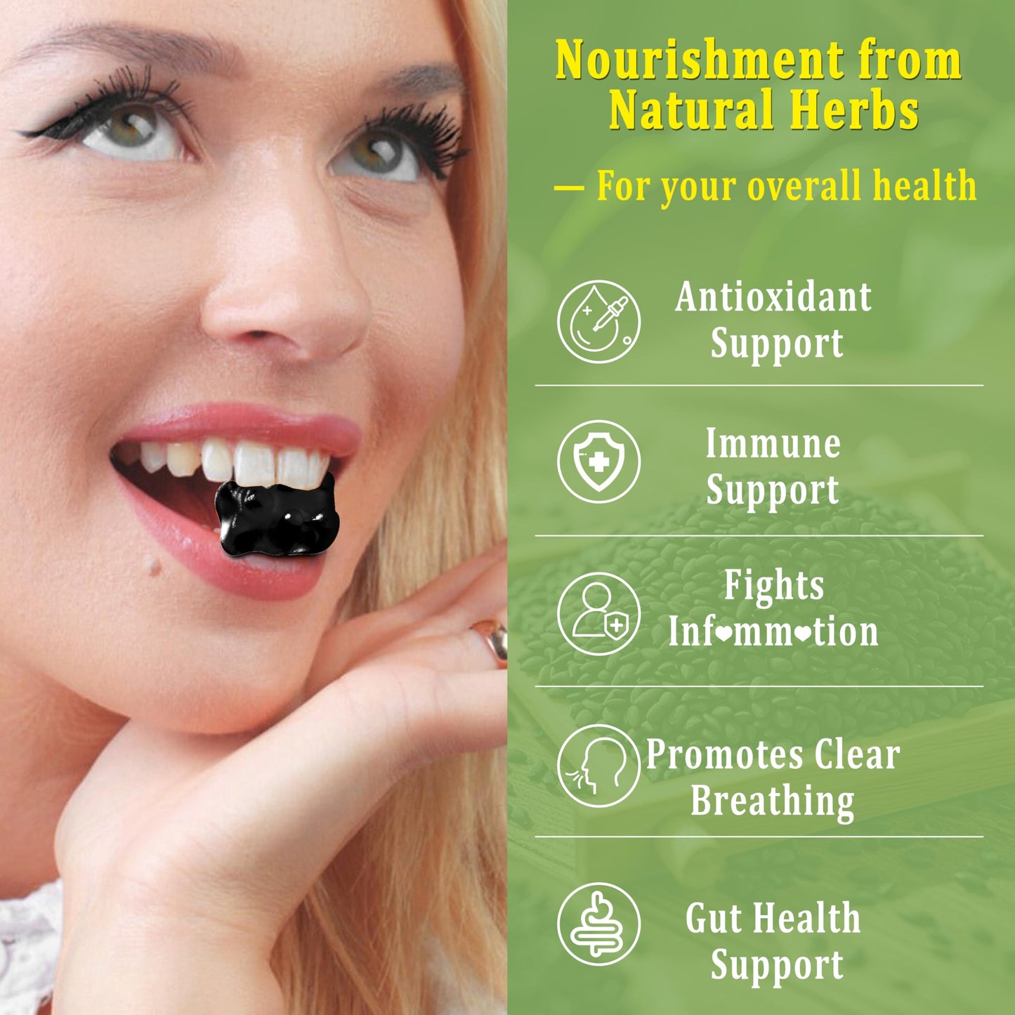 SUGAWITA Oil of Oregano with Black Seed Oil + Vitamin D3 3-in-1 Gummies, 120 Gummies