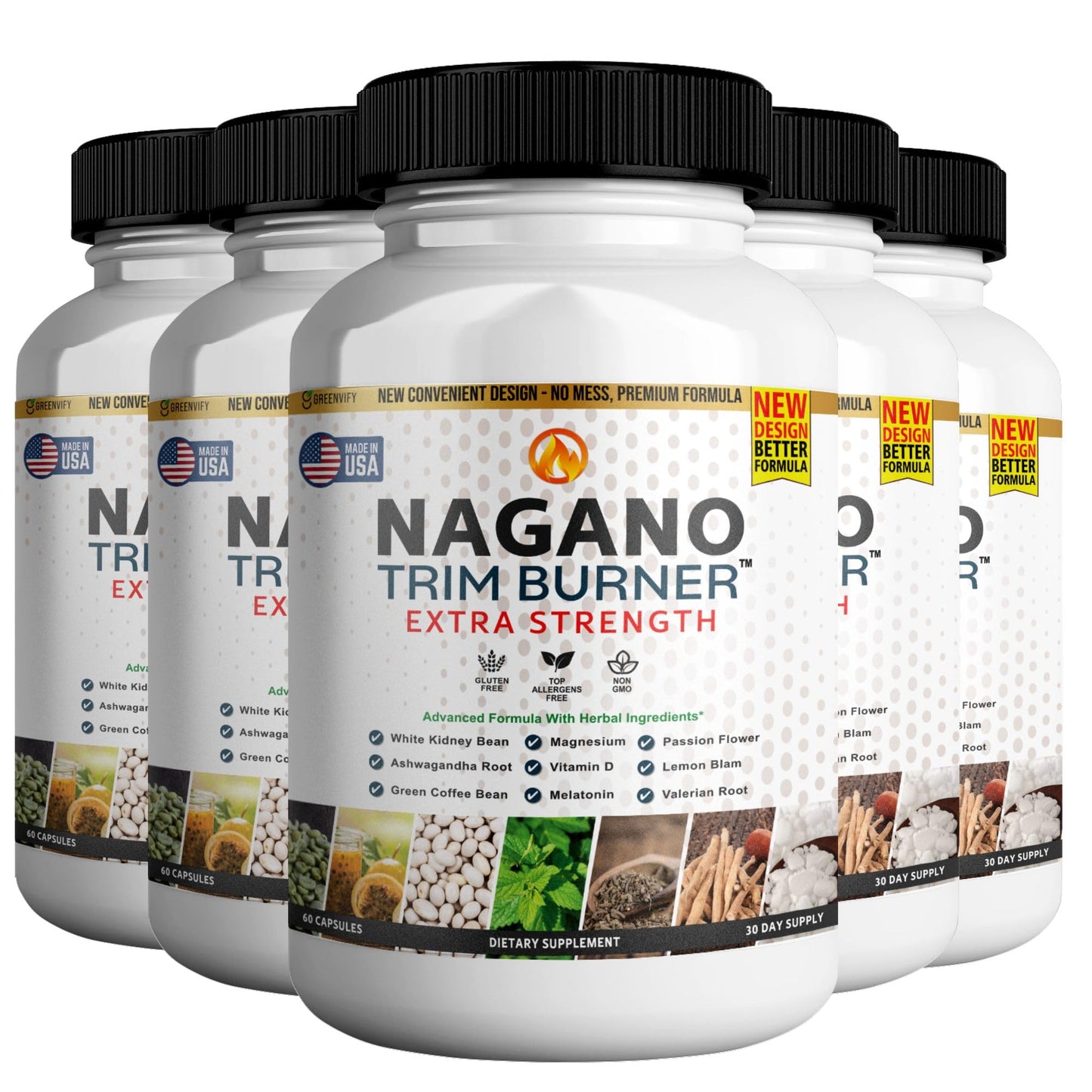 Nagano Trim Burner Powerful Formula Anabolic Recovery, Natural Sleep Aid with Magnesium, Ashwaganda Capsules 300