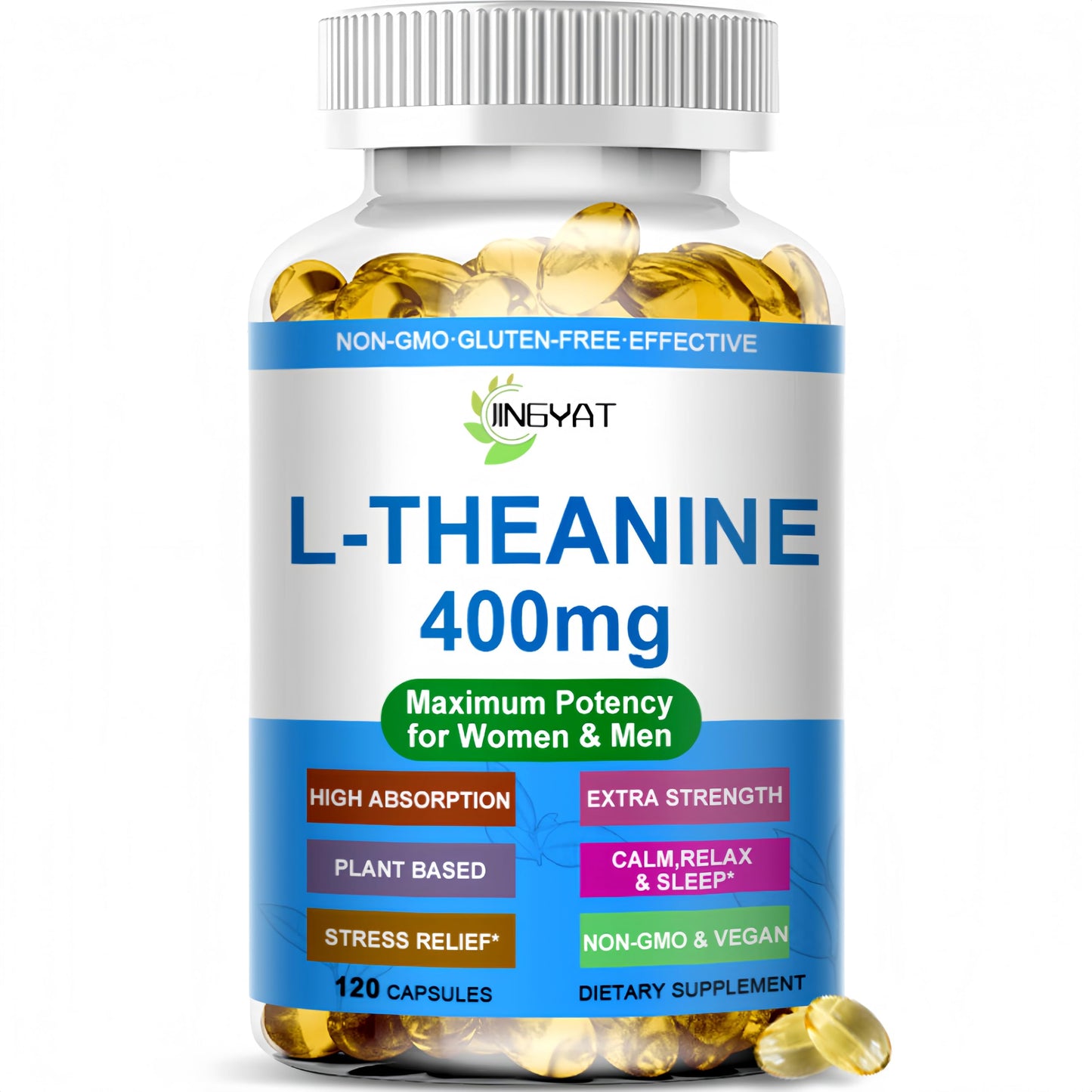 JINGYAT L-Theanine 400 mg Softgel 120 Count