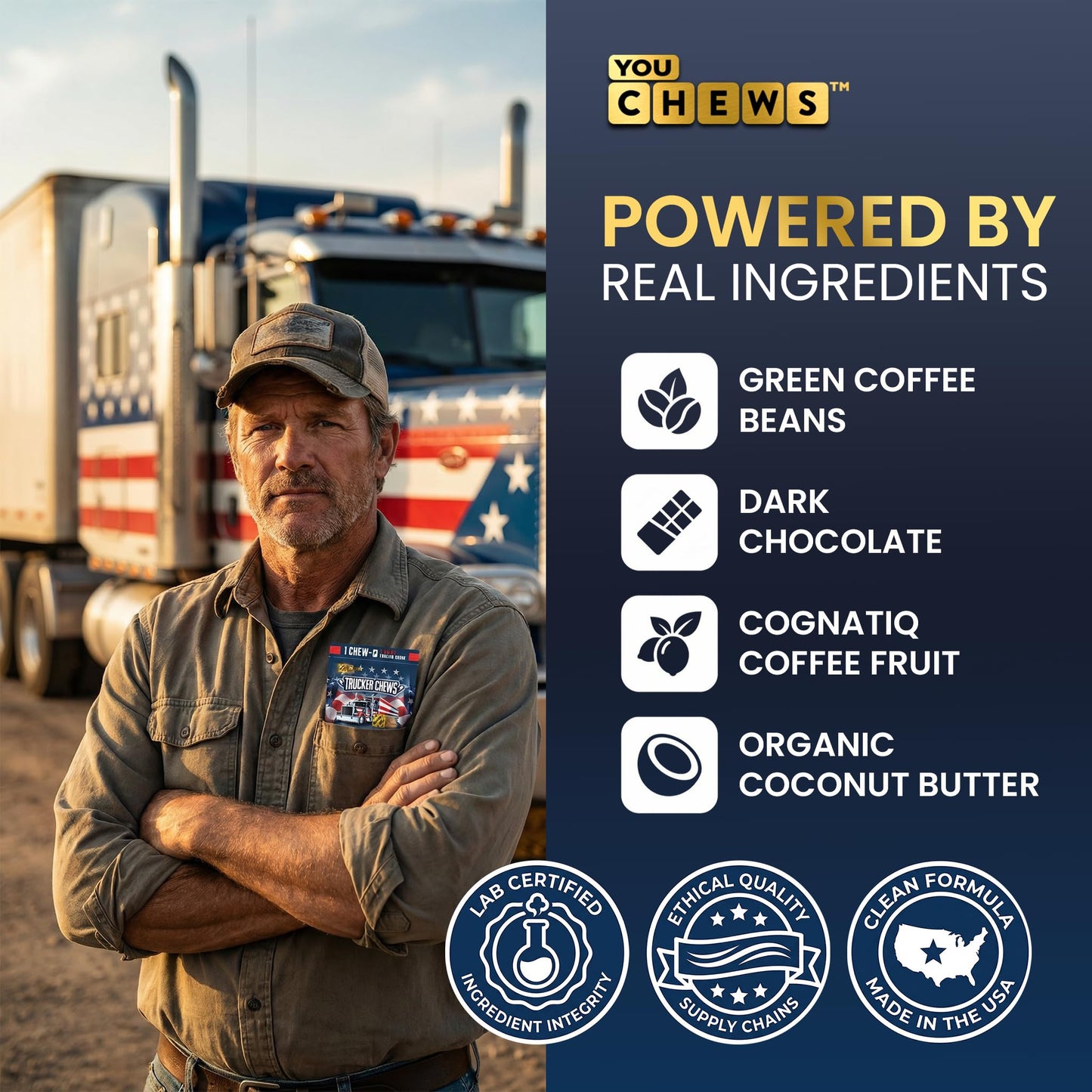 YouChews Trucker Chews Energy Bites 150mg Caffeine Chews, 4 Count