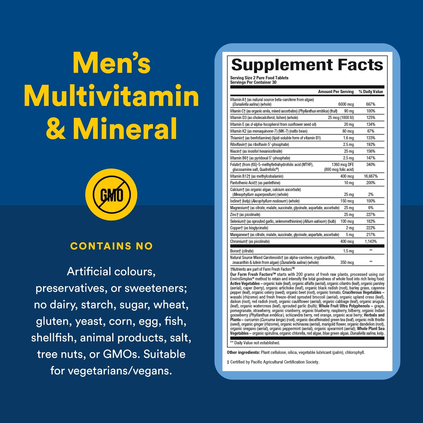 Natural Factors Men's Multivitamin & Mineral Tablets, 60 Count