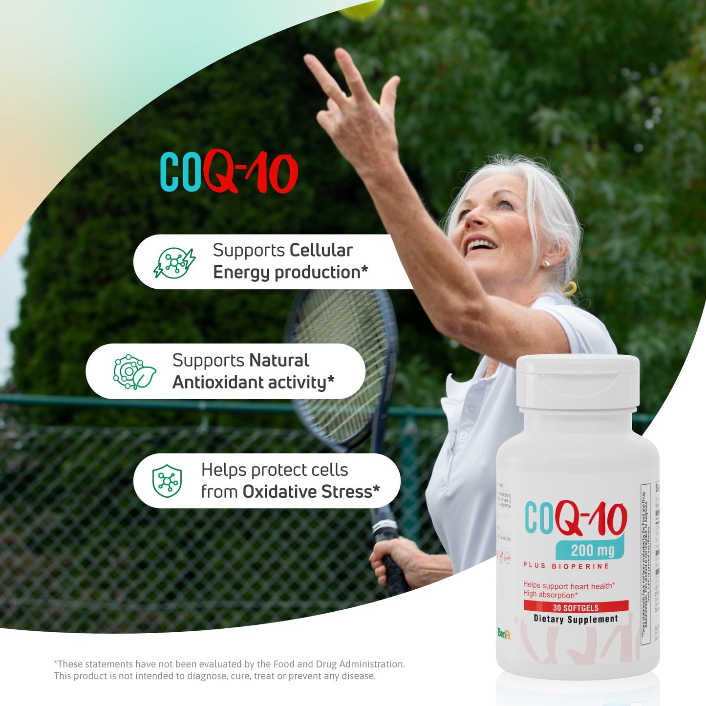 Nutra Nutrition CoQ10 200 mg with Black Pepper Extract – High Absorption Coenzyme Q10 Supplement – Supports Heart Health & Cellular Energy, Softgels, 30 Count