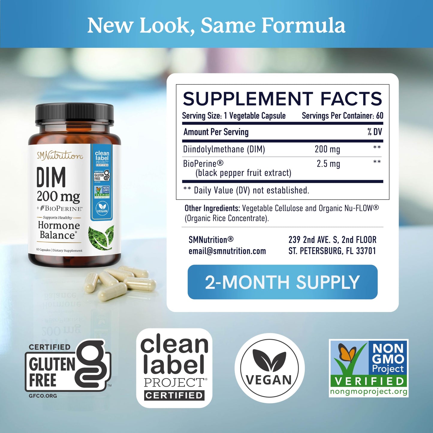 SMNutrition Diindolylmethane 200 mg Capsule, 60 Count