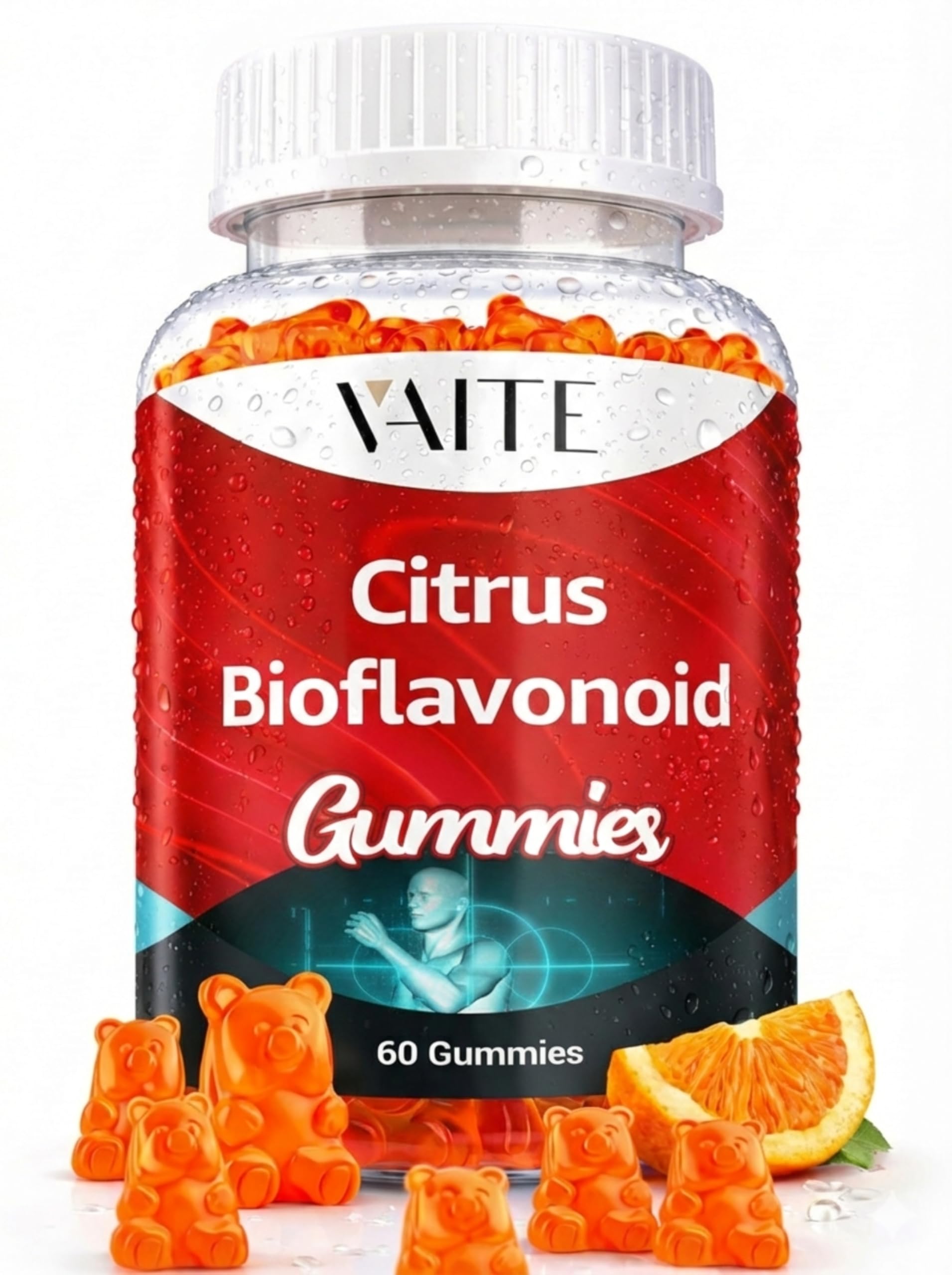 VAITE Citrus Bioflavonoid Complex Supplement 1000mg Gummies, 60 Count